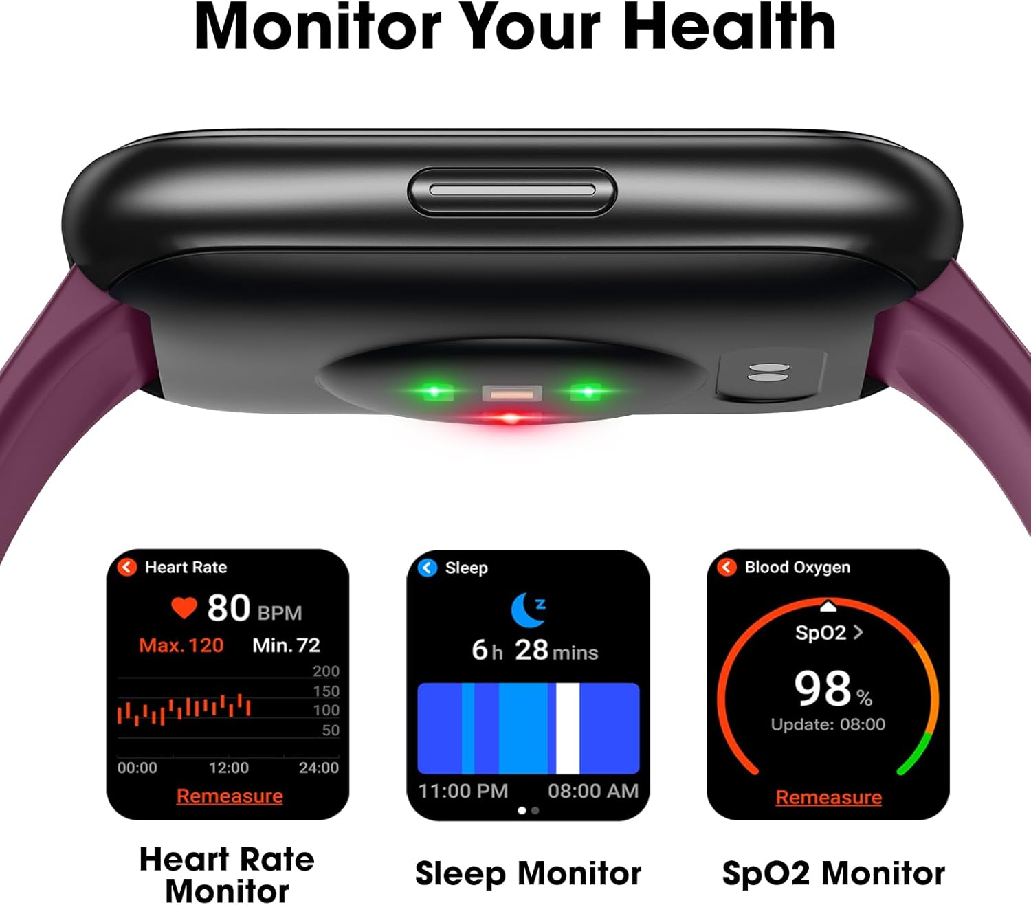 Smart Watch, Fitness Tracker with Touchscreen, Heart Rate Monitor, Blood Oxygen, Sleep Tracking Fitness Watch 5ATM Waterproof Smartwatch for Women Men Pedometer Step Calories for Android iOS
