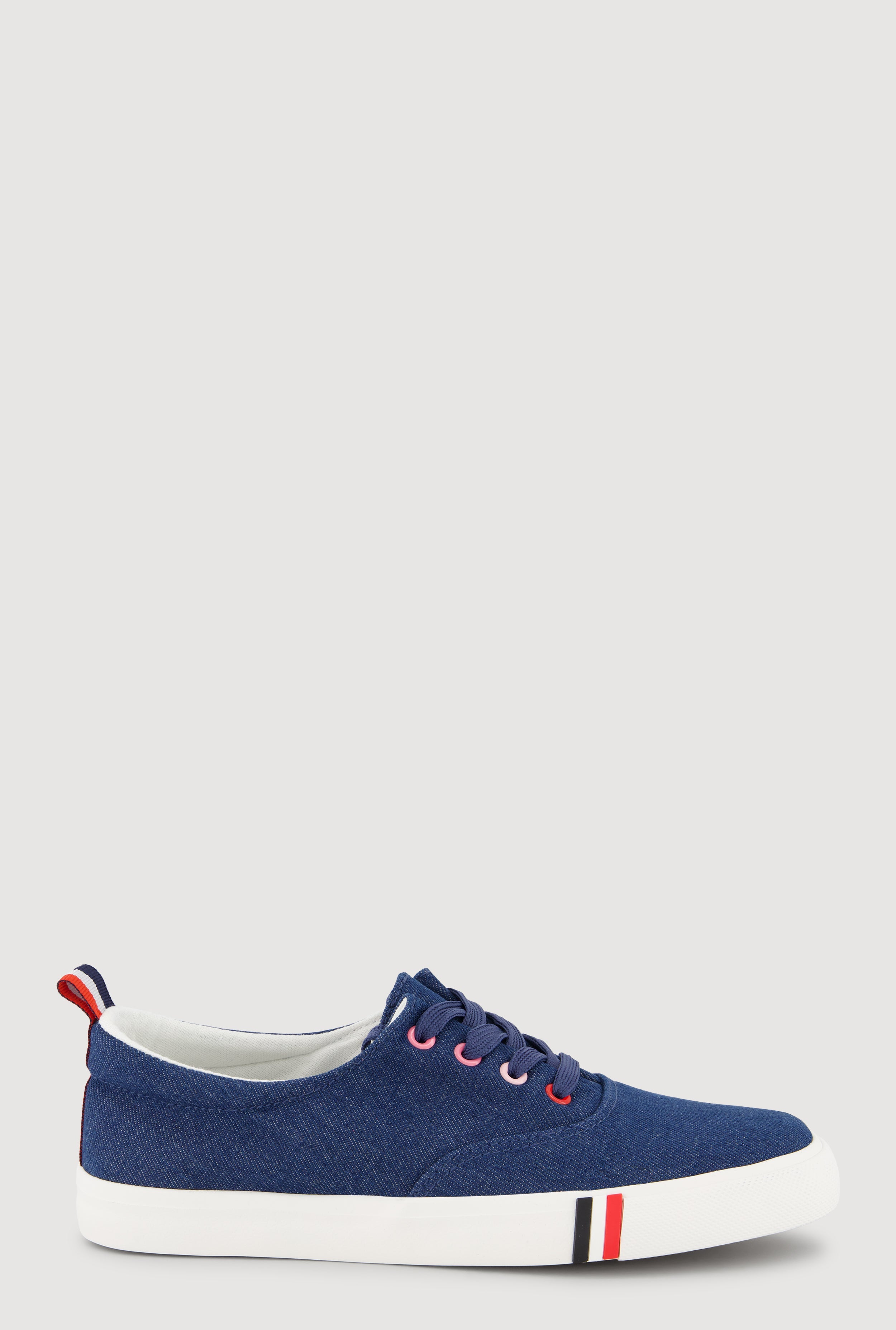 Stripe Detail Canvas Low Top Sneakers