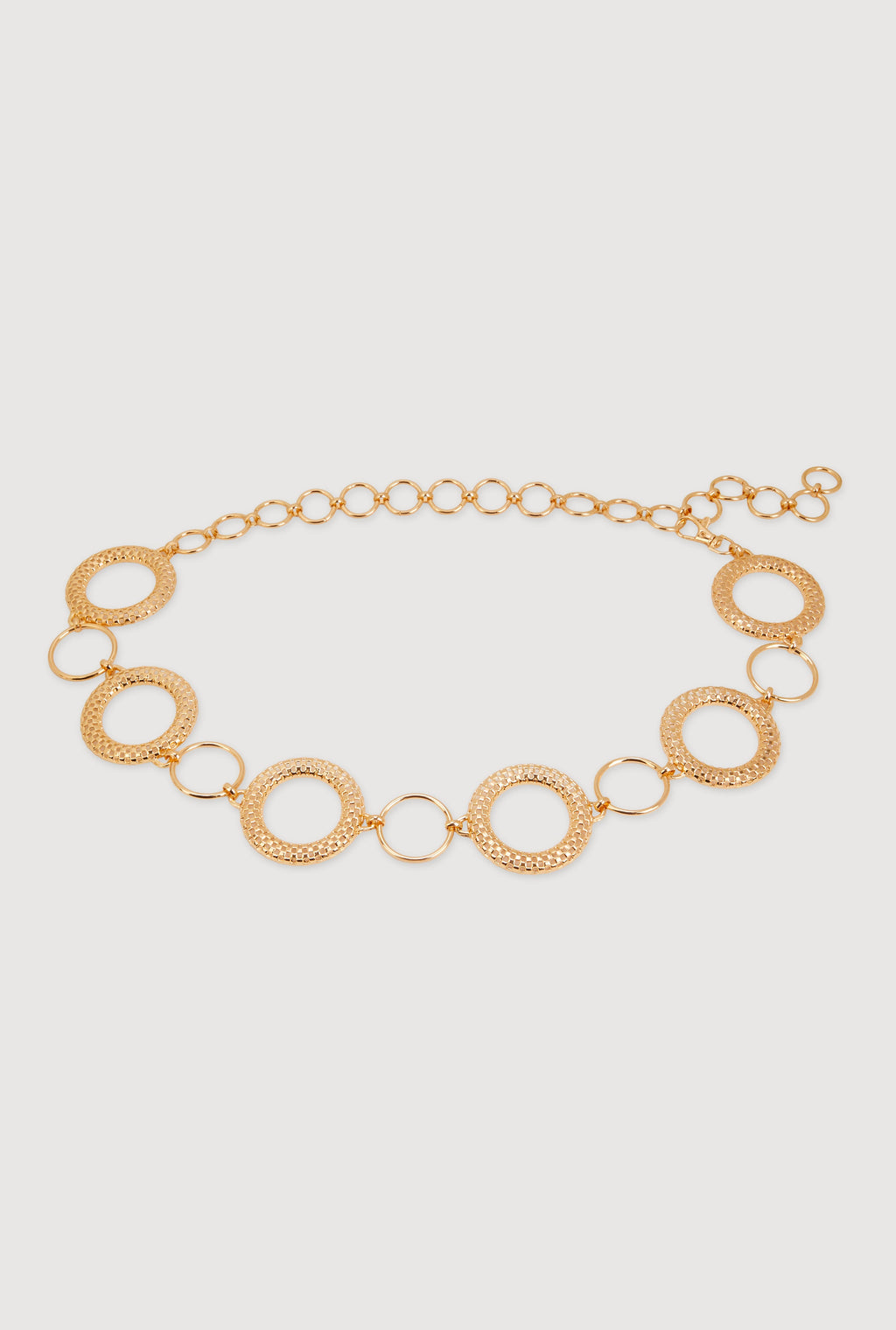 Plus Size Metallic Textured Loop Chain Belt