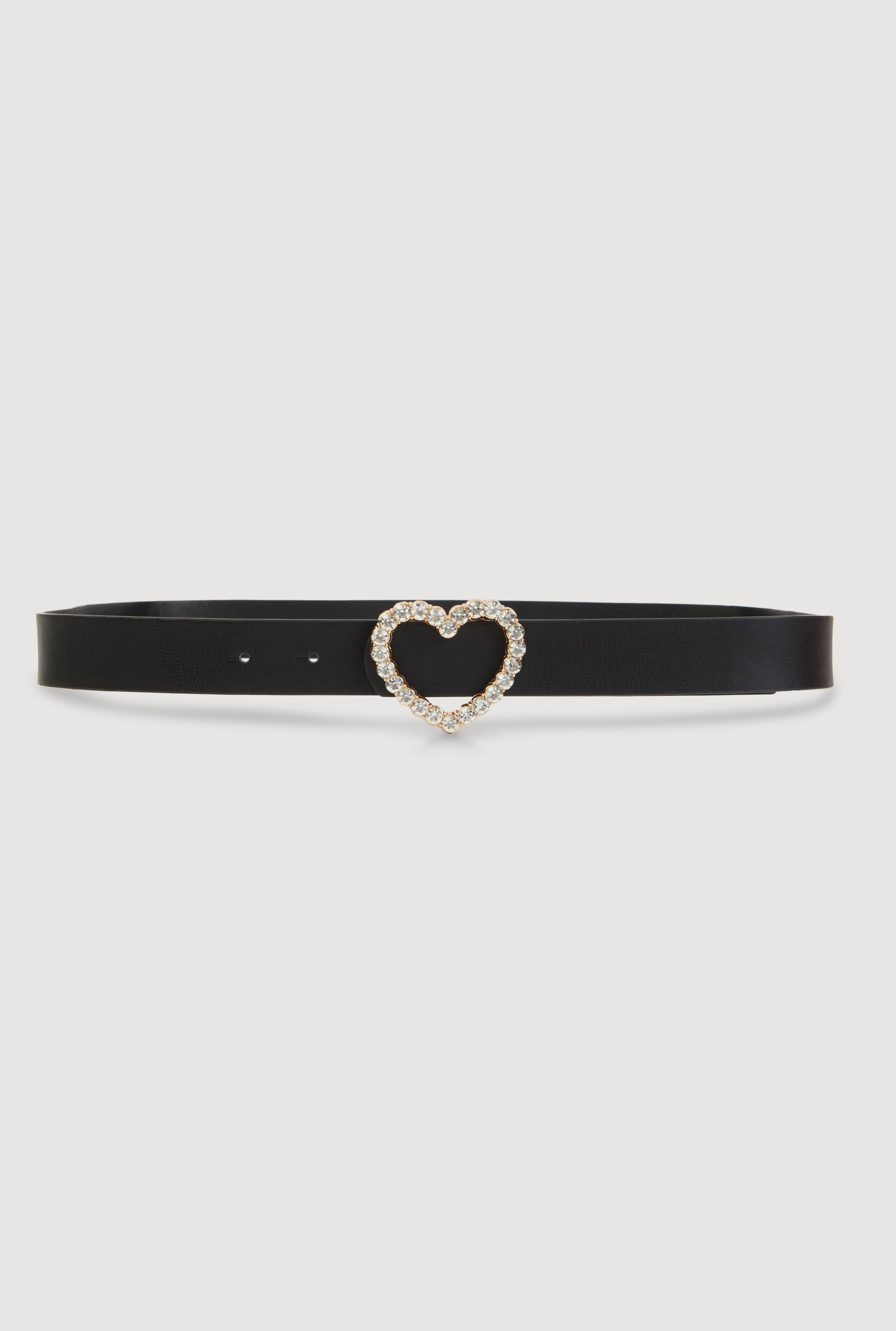 Plus Size Rhinestone Heart Buckle Belt