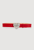Plus Size Metallic Heart Buckle Belt