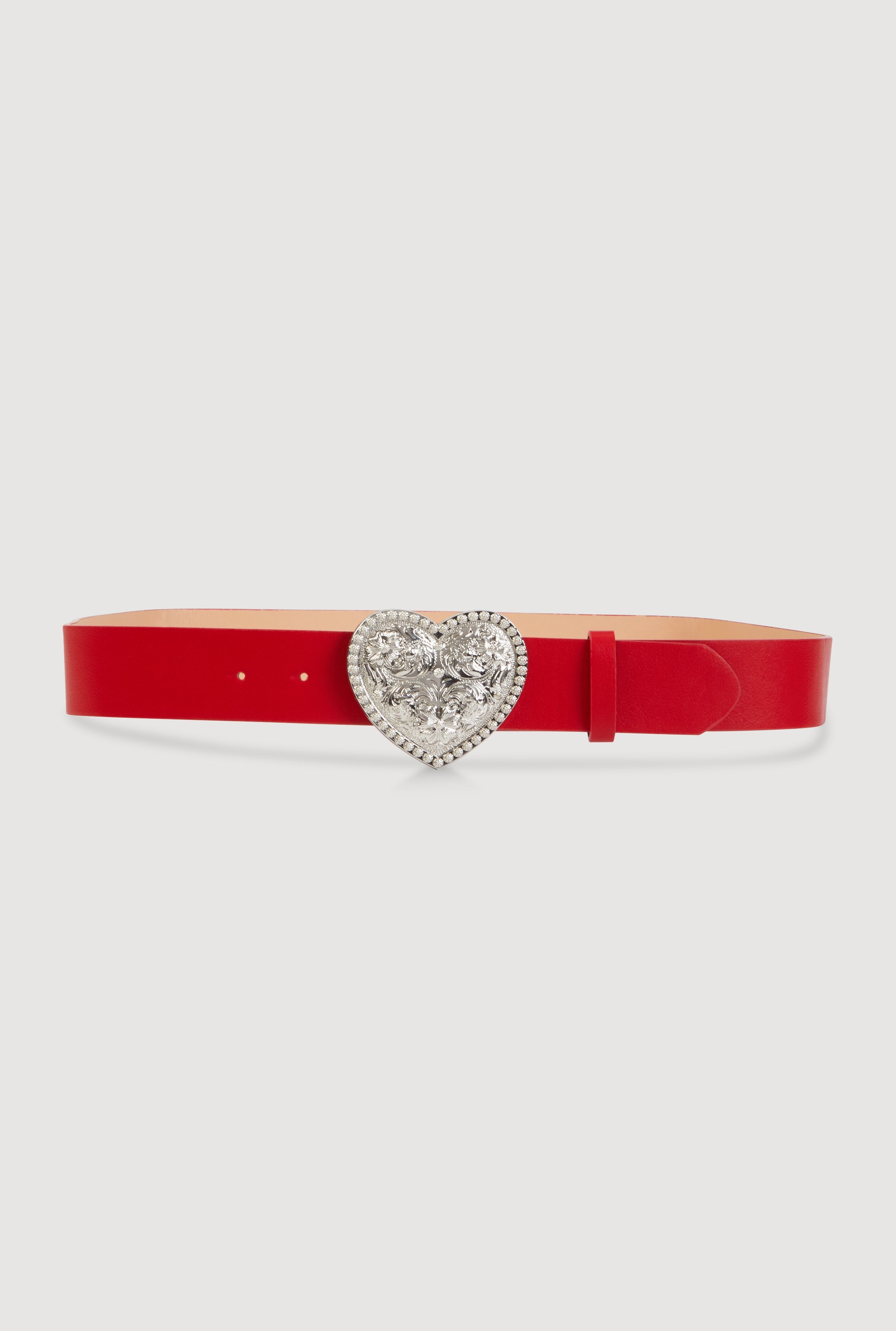 Plus Size Metallic Heart Buckle Belt