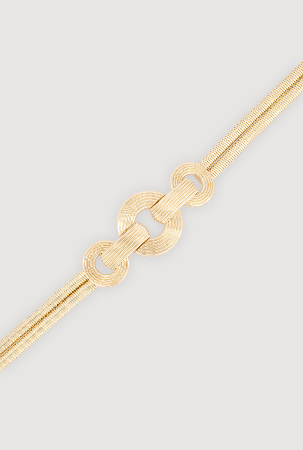 Metallic Triple Ring Snake Chain Belt