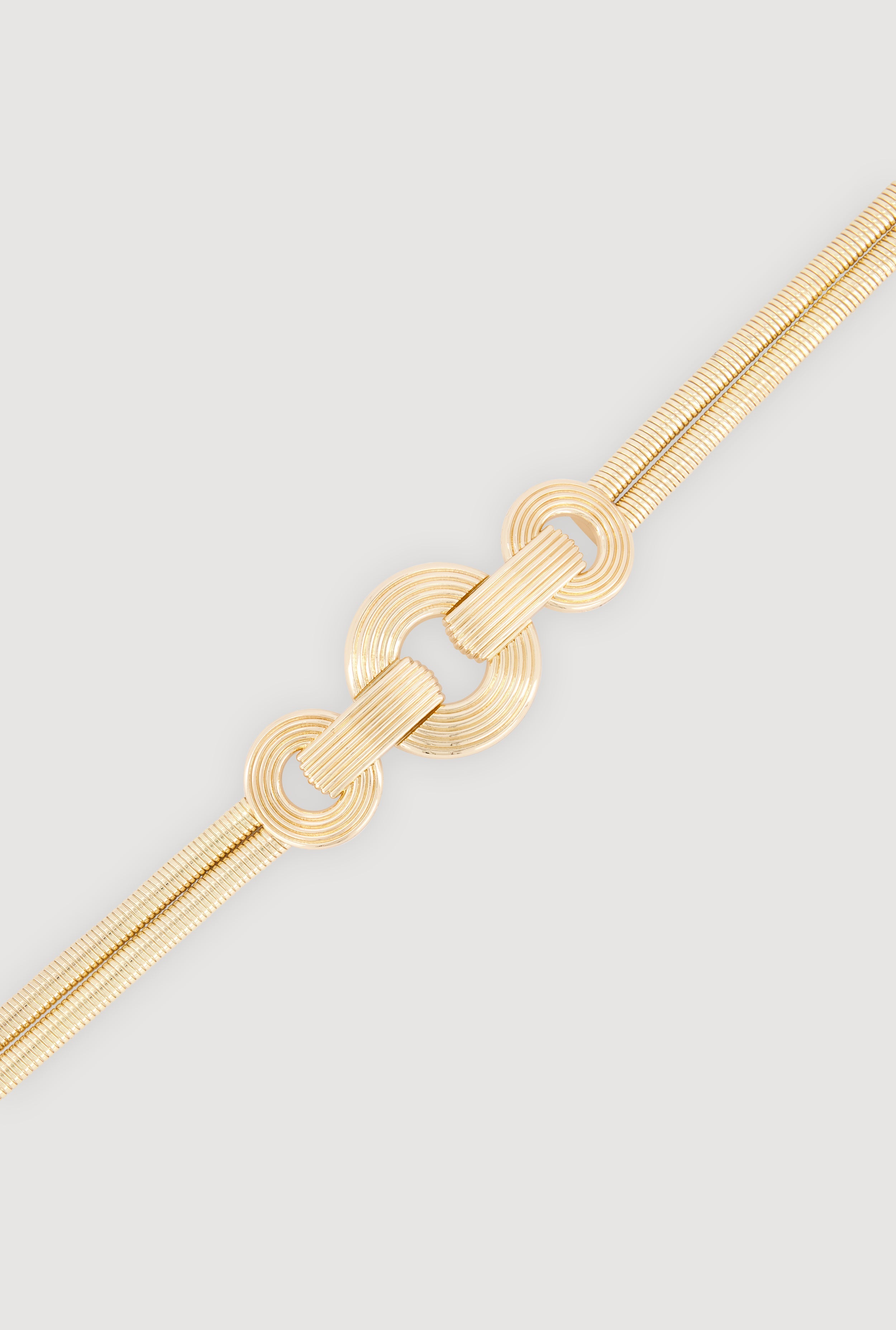 Metallic Triple Ring Snake Chain Belt