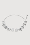 Metallic Wavy Textured Oval Chain Belt