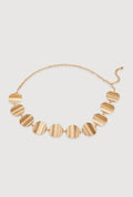 Metallic Wavy Textured Oval Chain Belt
