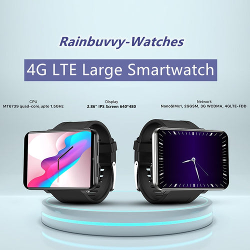 4G Smart Watch 2.86 Inch Screen Android 7.1 1GB+16GB 5MP Camera 2700mAh Battery Smartwatch for Men (Black, 1GB 16GB)