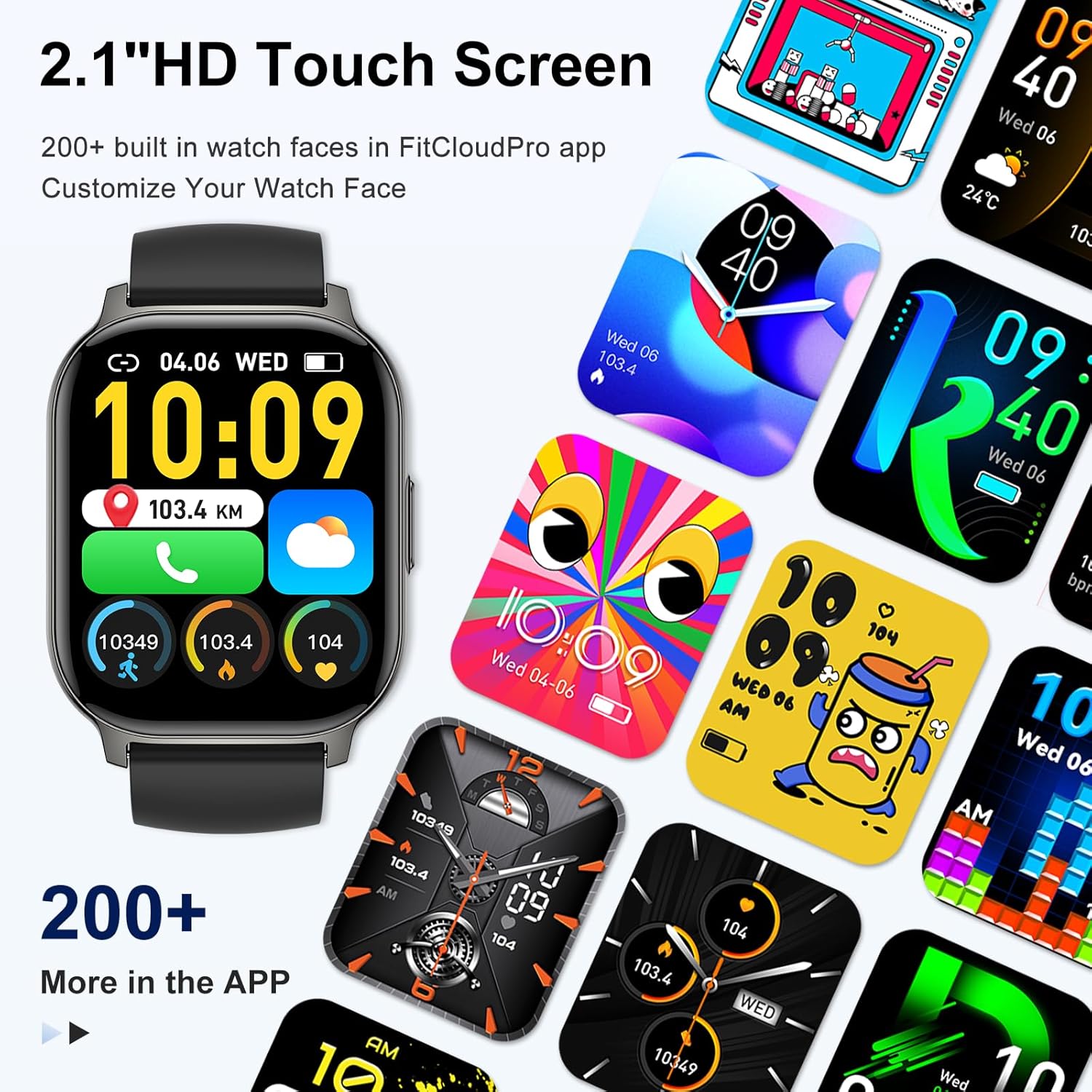 Smart Watch for Men Women Fitness: Make/Answer Call Smart Watches for Men Digital Mens Watches Running Waterproof Smartwatch Android Phones iPhone Samsung Compatible Heart Rate Monitor Step Tracker