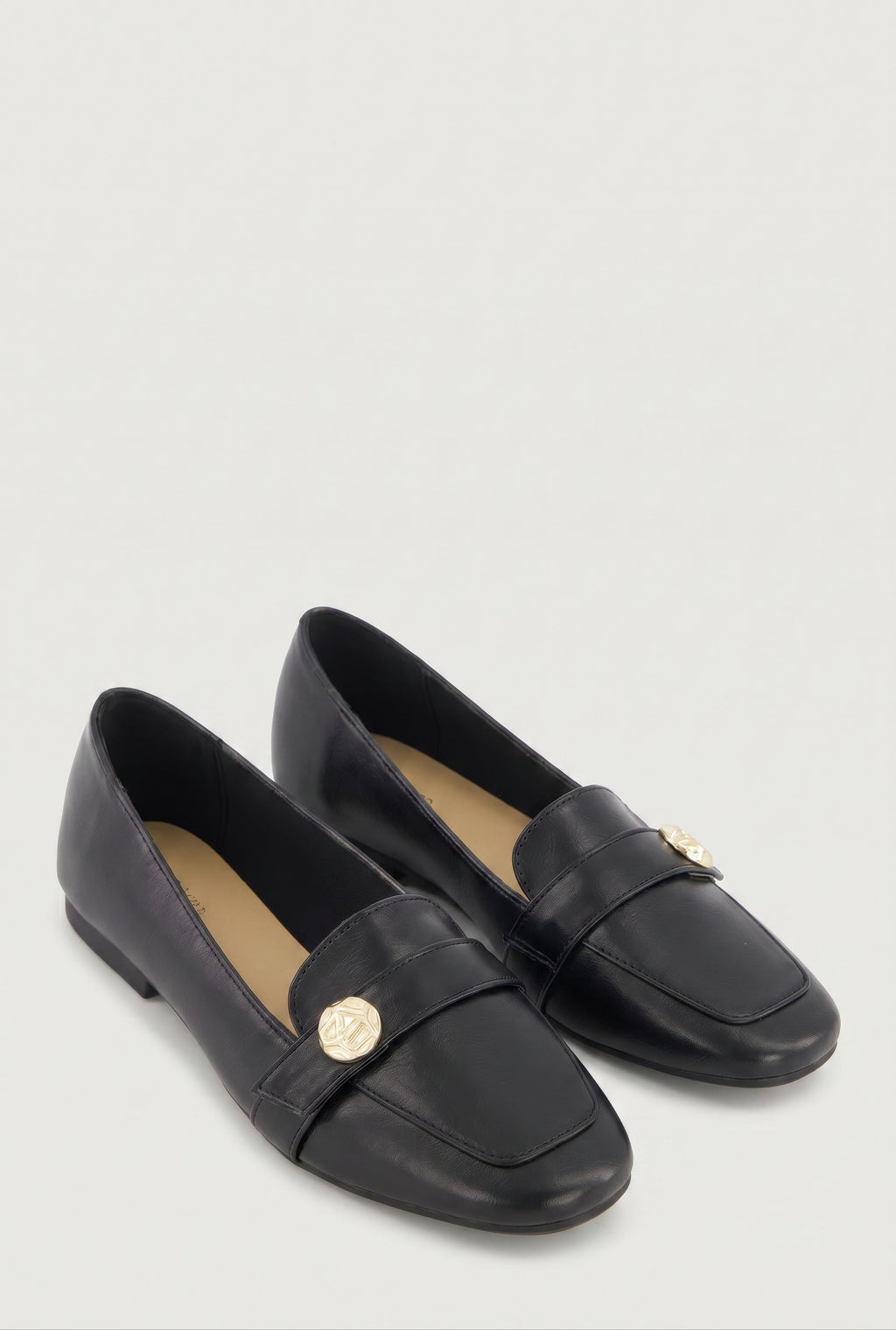 Metallic Detail Almond Toe Loafers