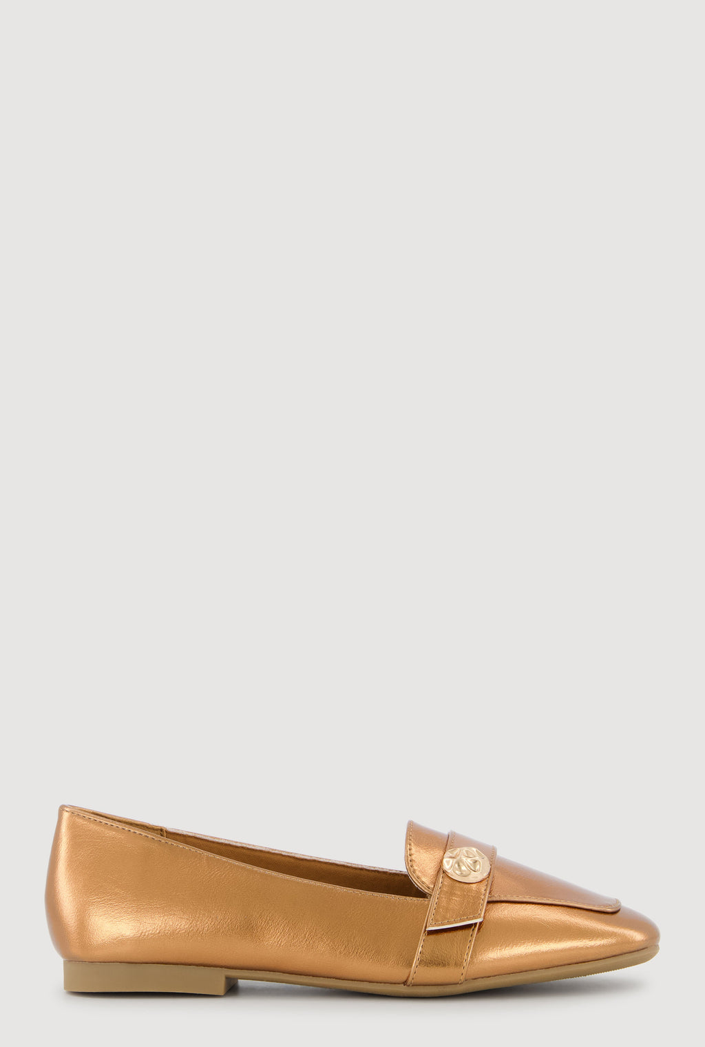 Metallic Detail Almond Toe Loafers