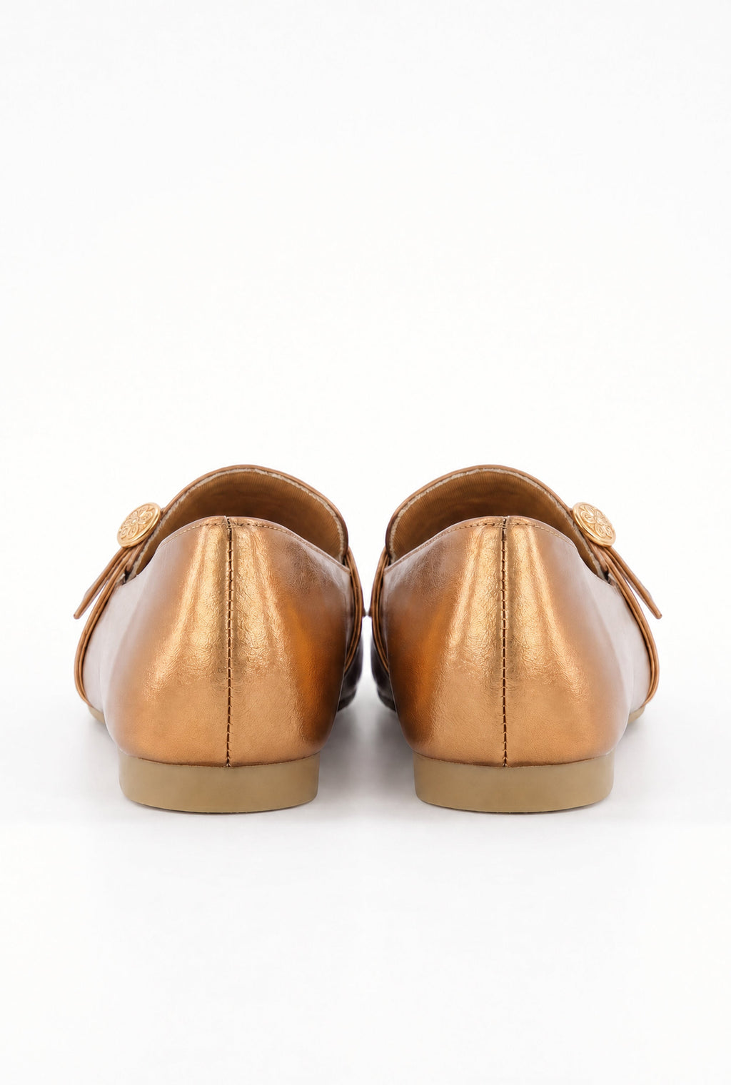 Metallic Detail Almond Toe Loafers