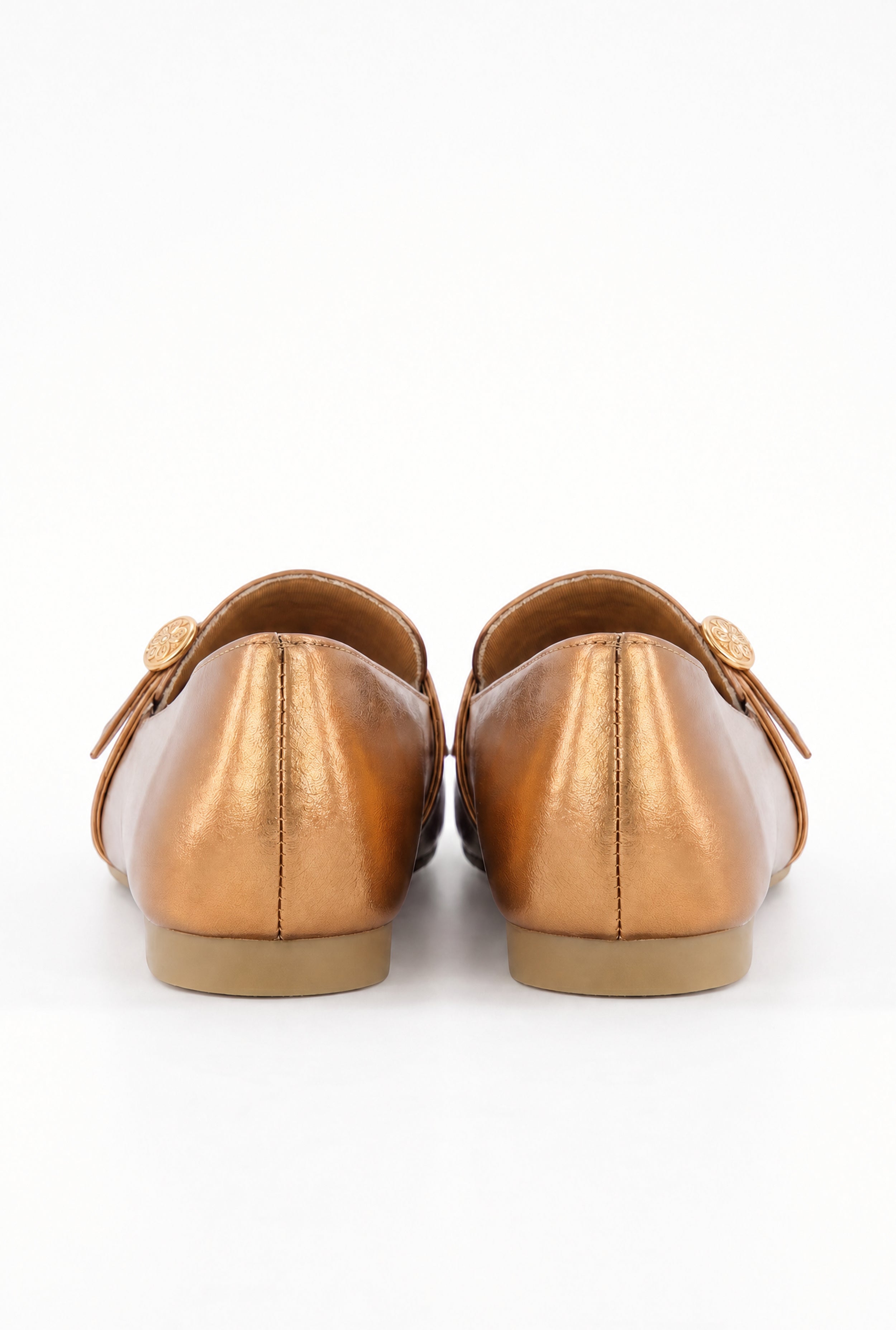 Metallic Detail Almond Toe Loafers