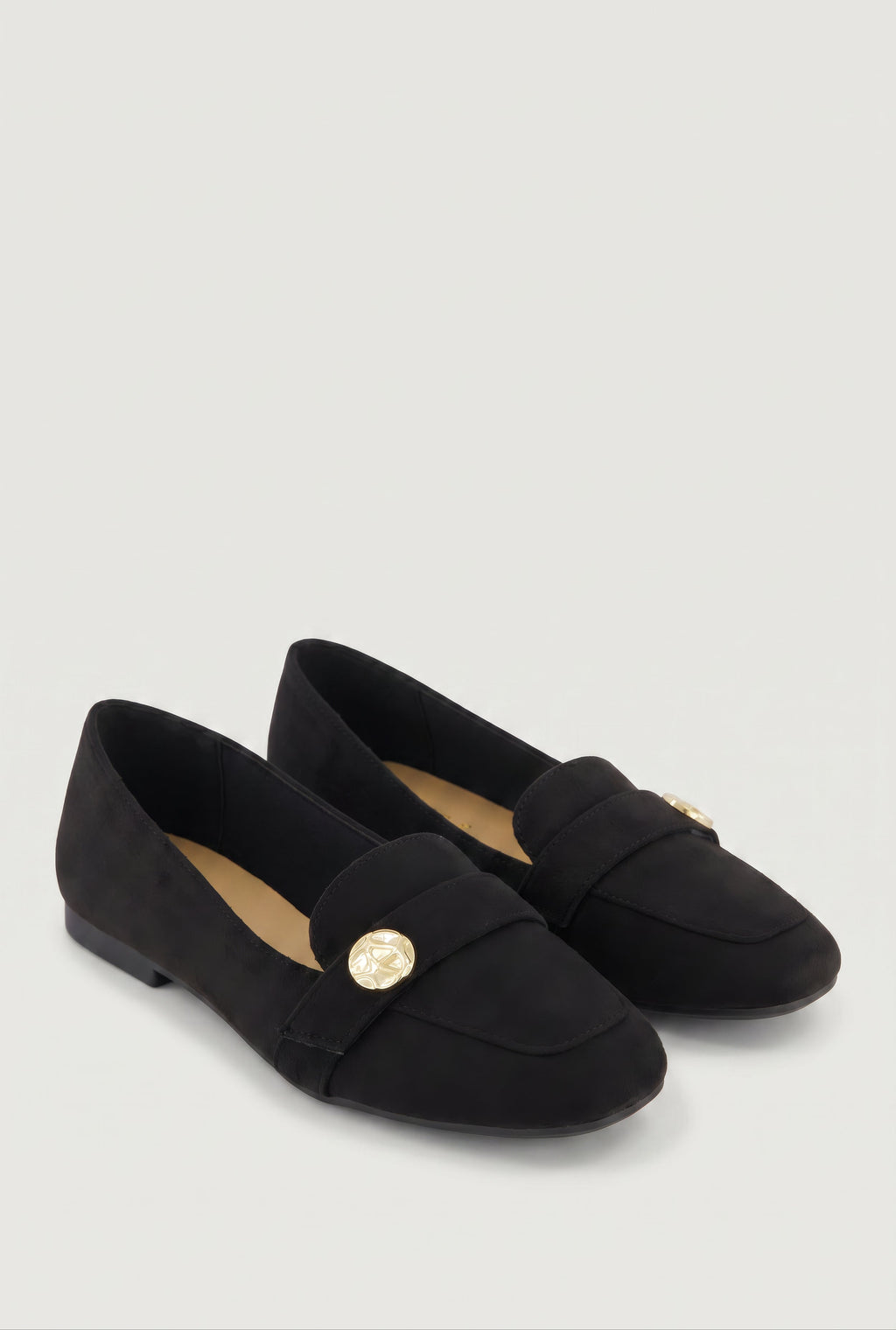 Metallic Detail Almond Toe Loafers