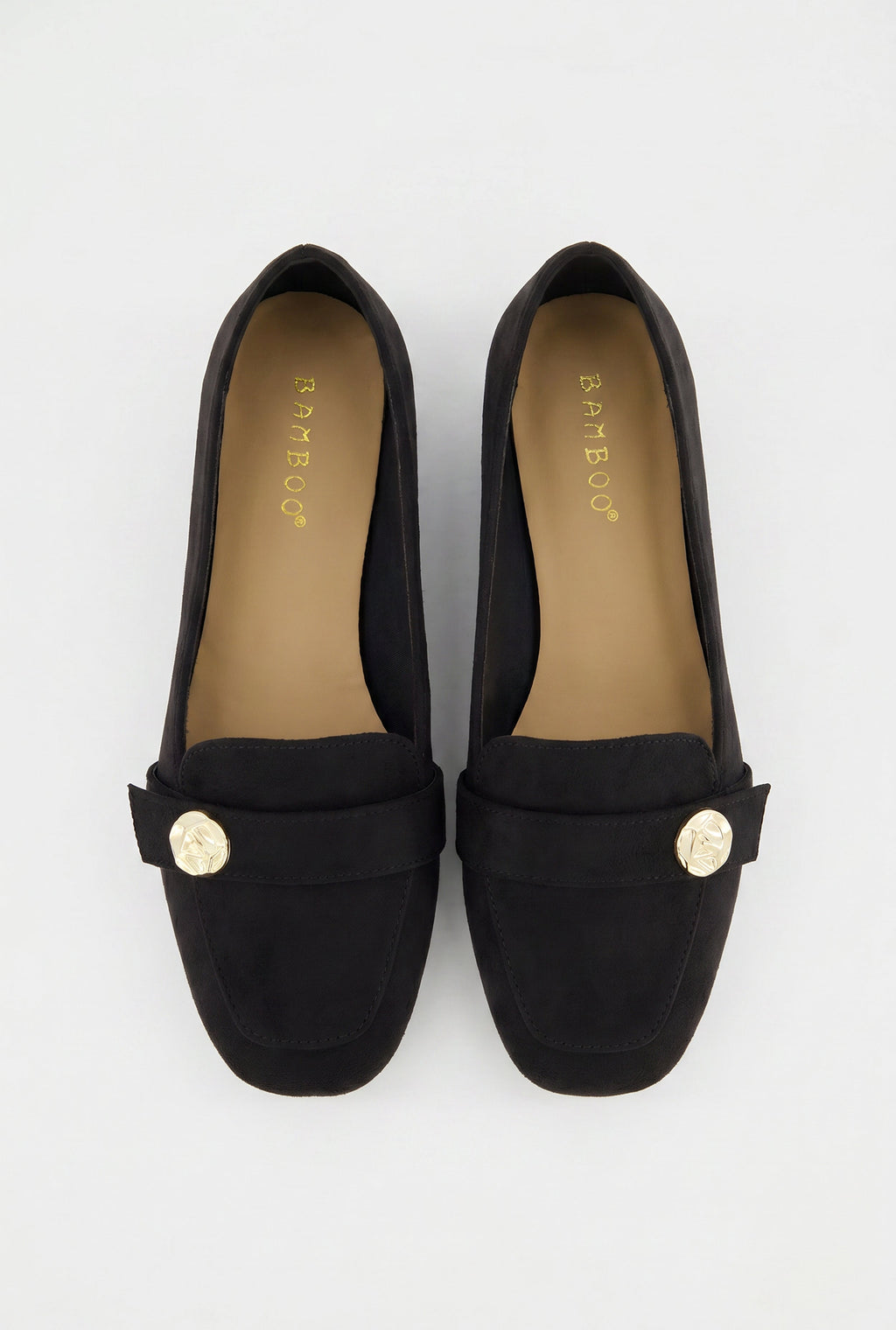 Metallic Detail Almond Toe Loafers