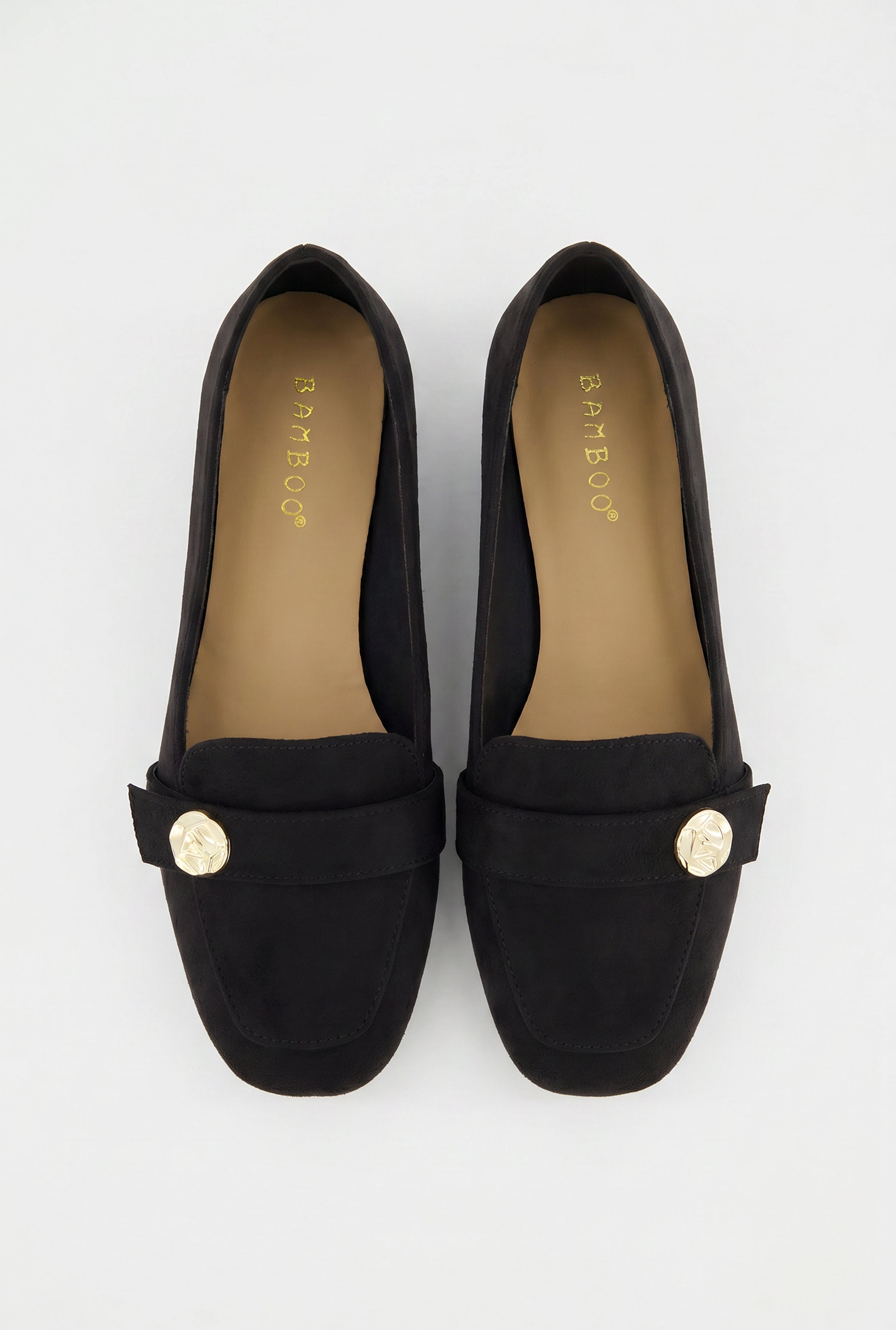 Metallic Detail Almond Toe Loafers
