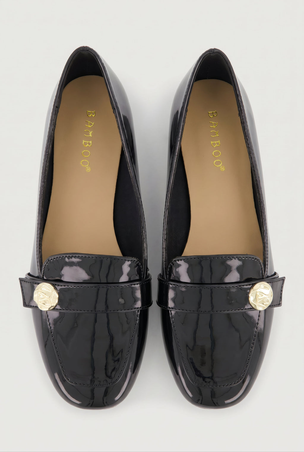 Metallic Detail Almond Toe Loafers