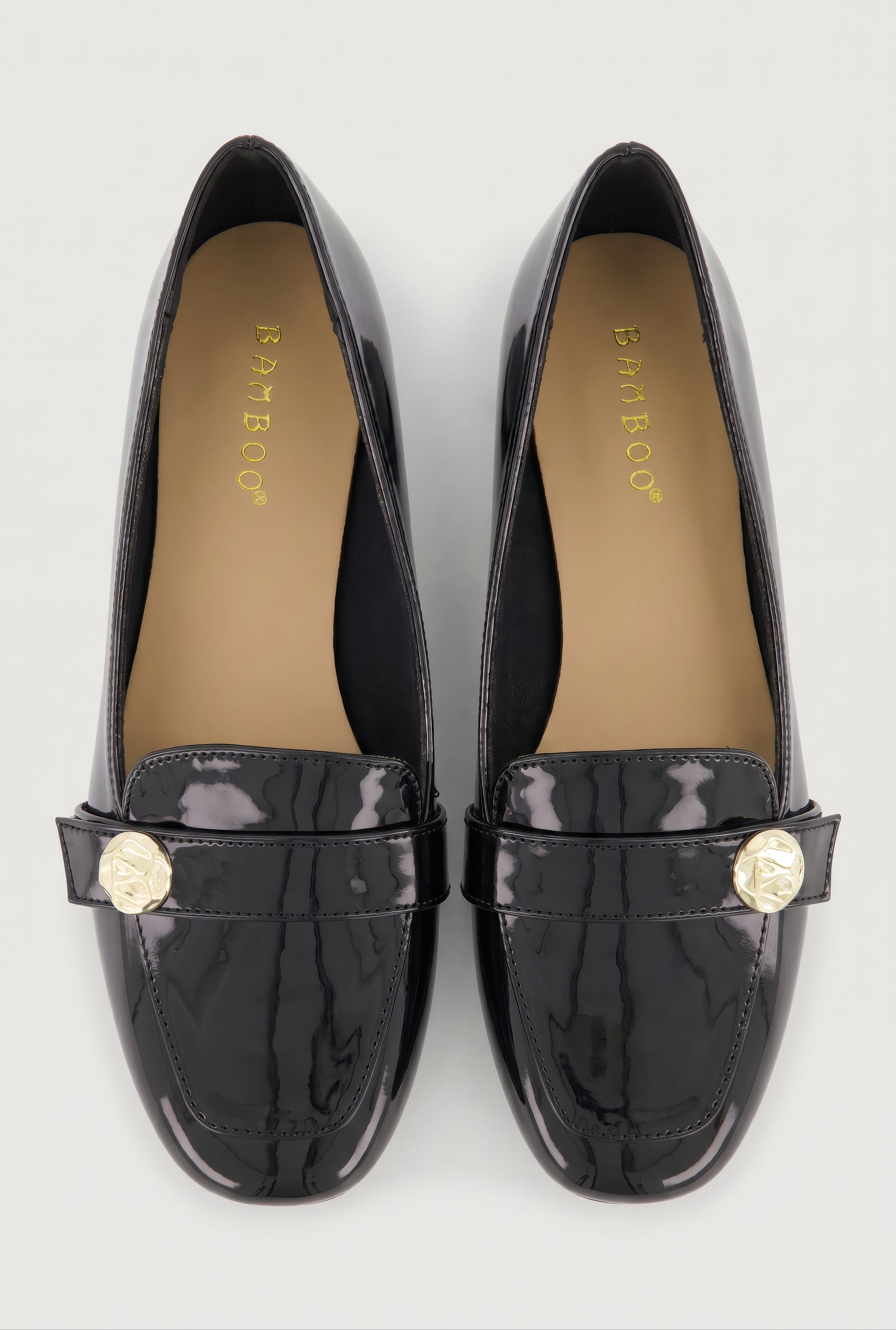 Metallic Detail Almond Toe Loafers
