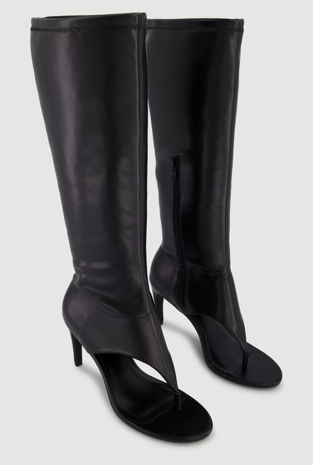 Open Toe Thong Knee High Heels