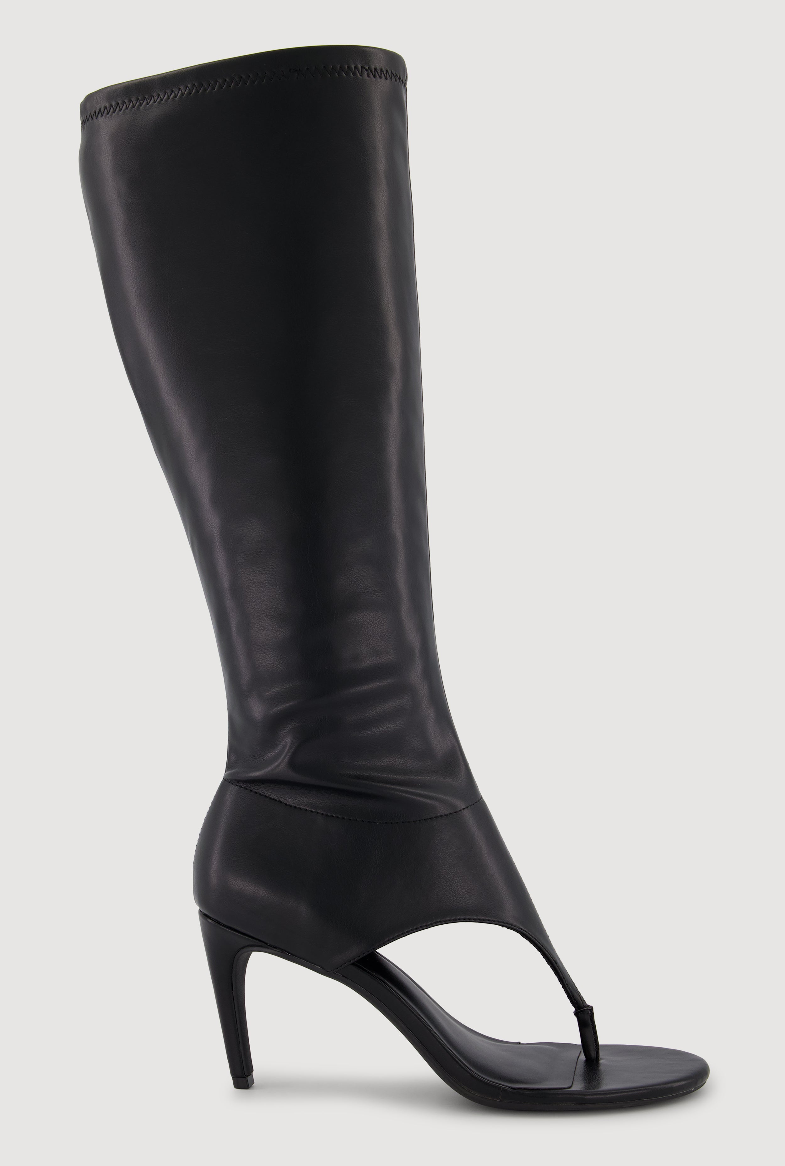 Open Toe Thong Knee High Heels
