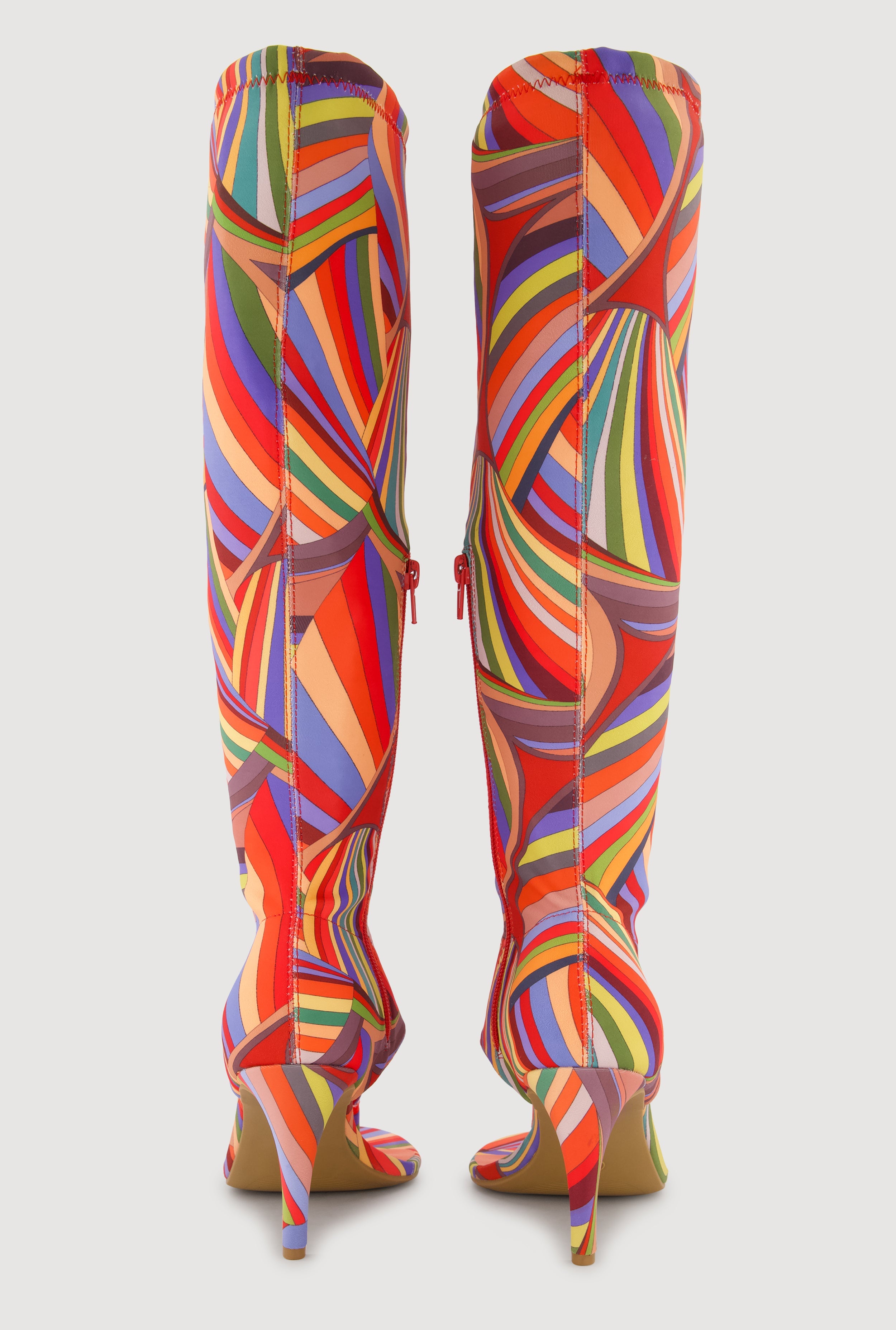 Open Toe Thong Knee High Heels