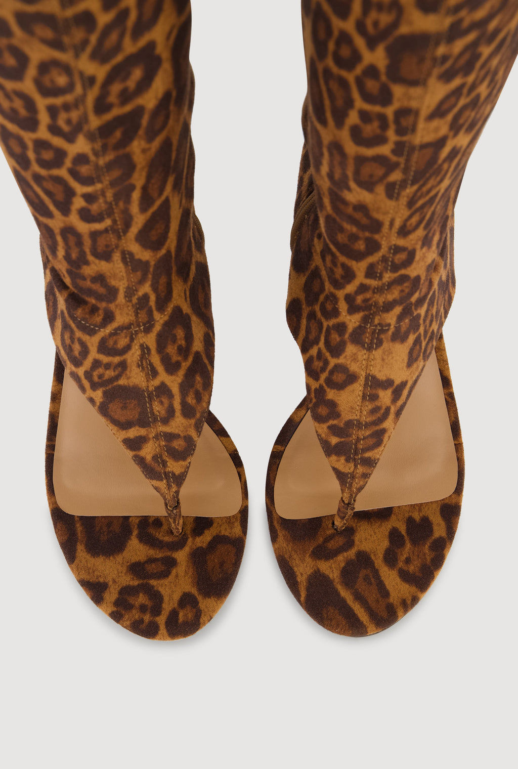 Open Toe Thong Knee High Heels