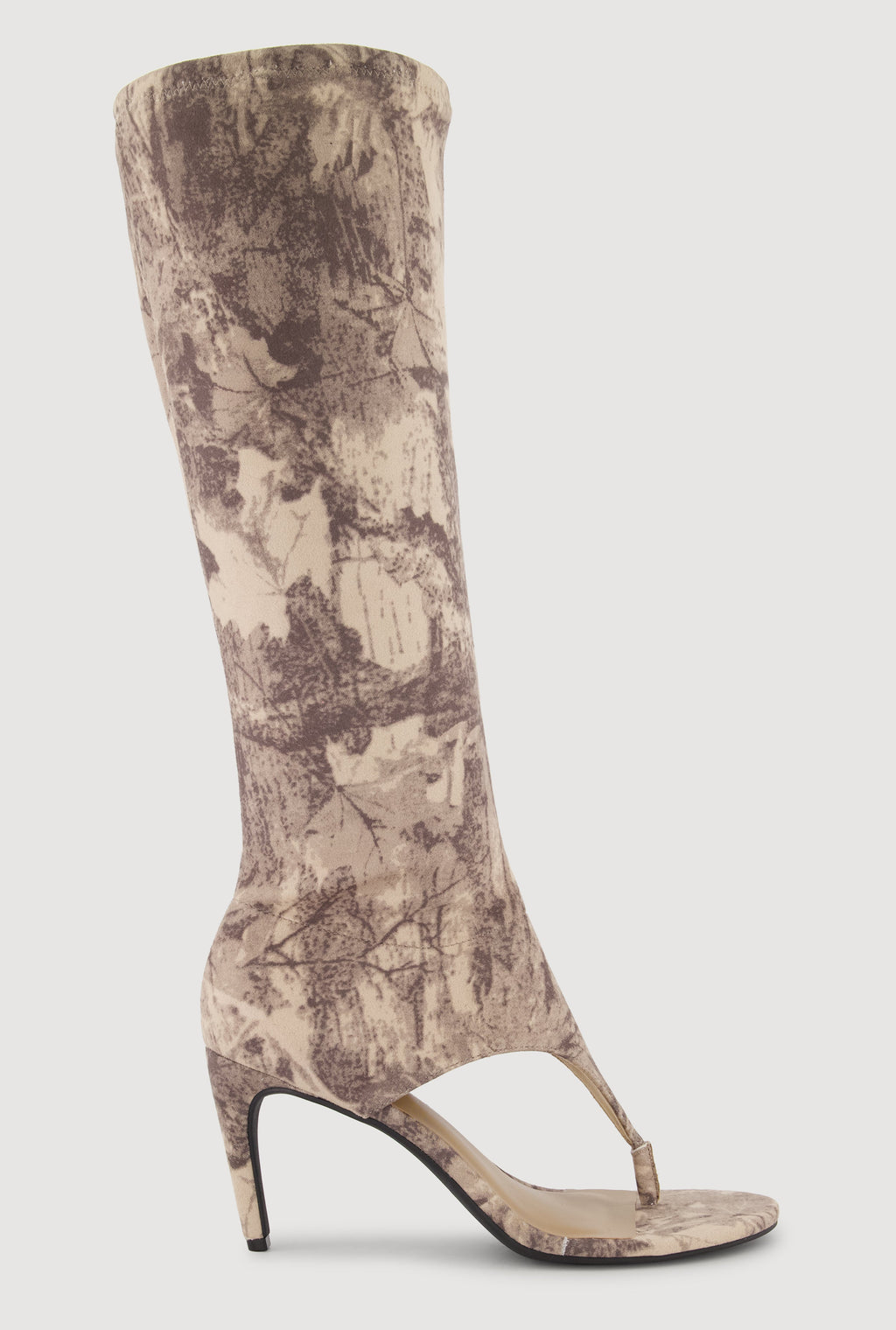 Open Toe Thong Knee High Heels