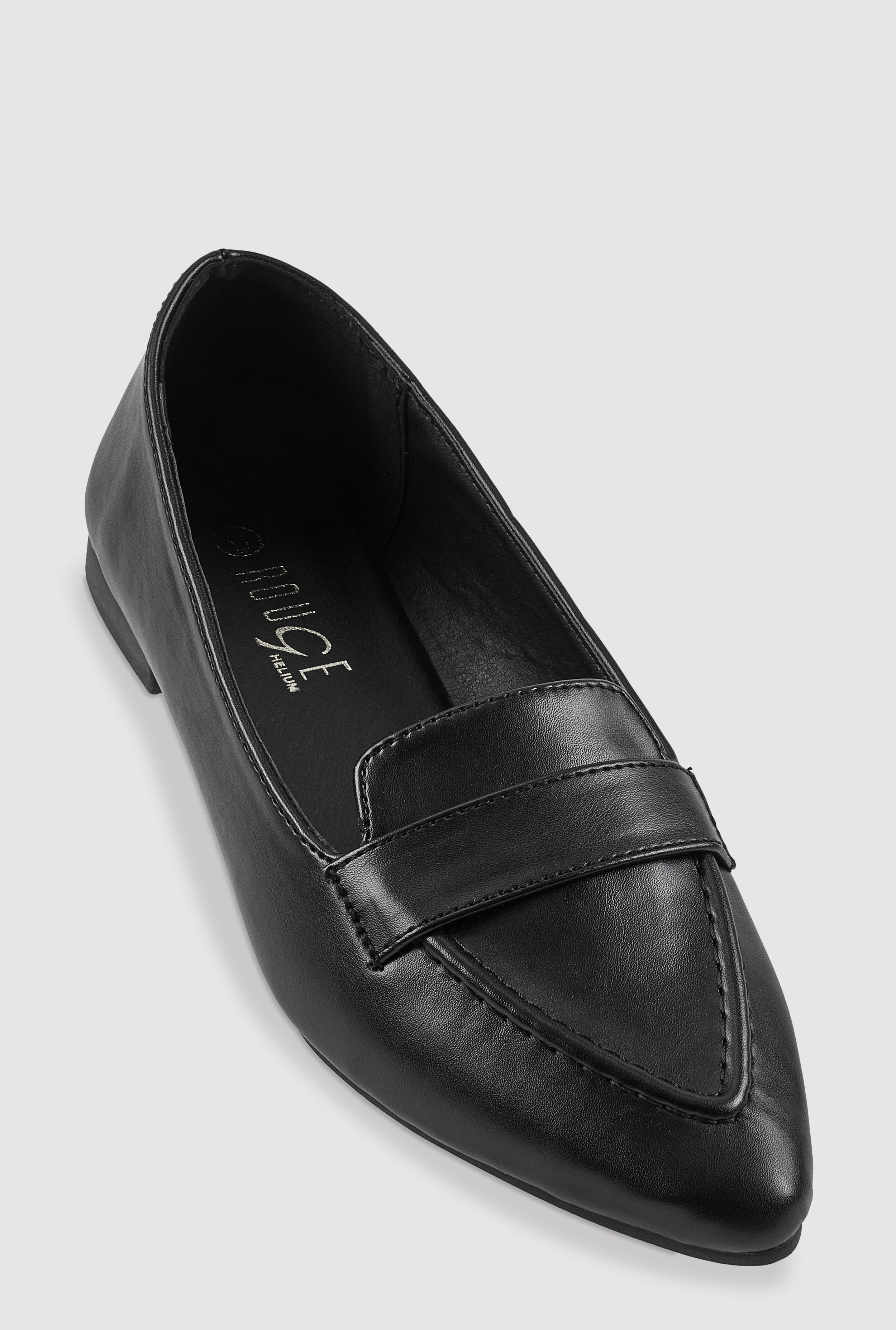 Faux Leather Pointed Toe Loafers