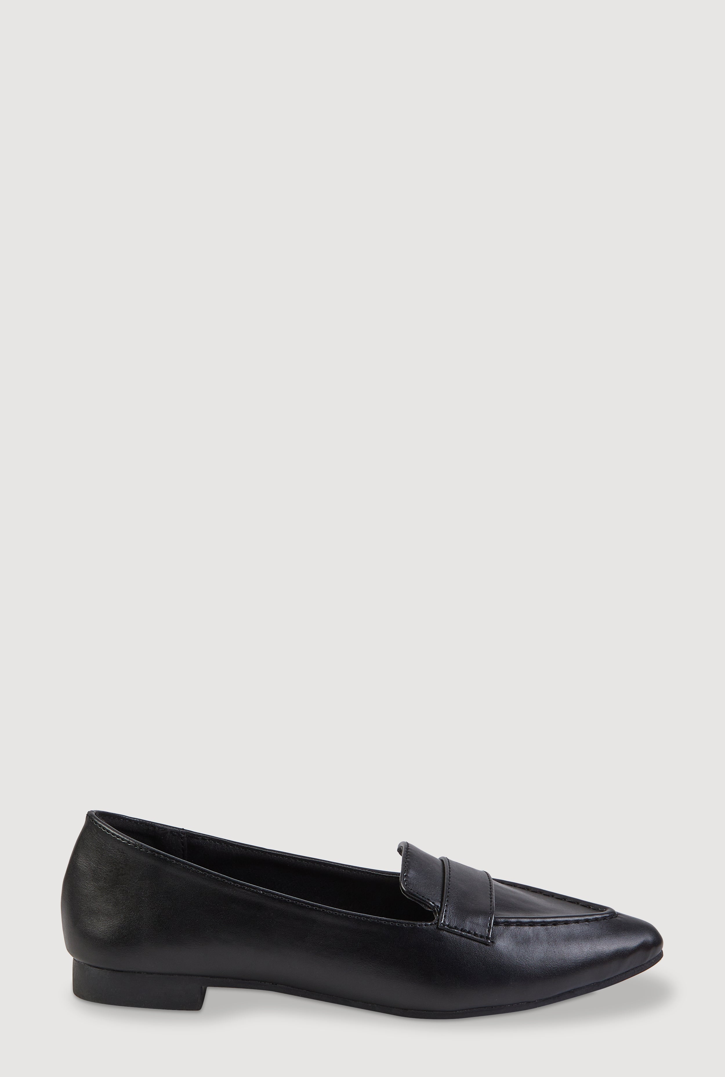 Faux Leather Pointed Toe Loafers