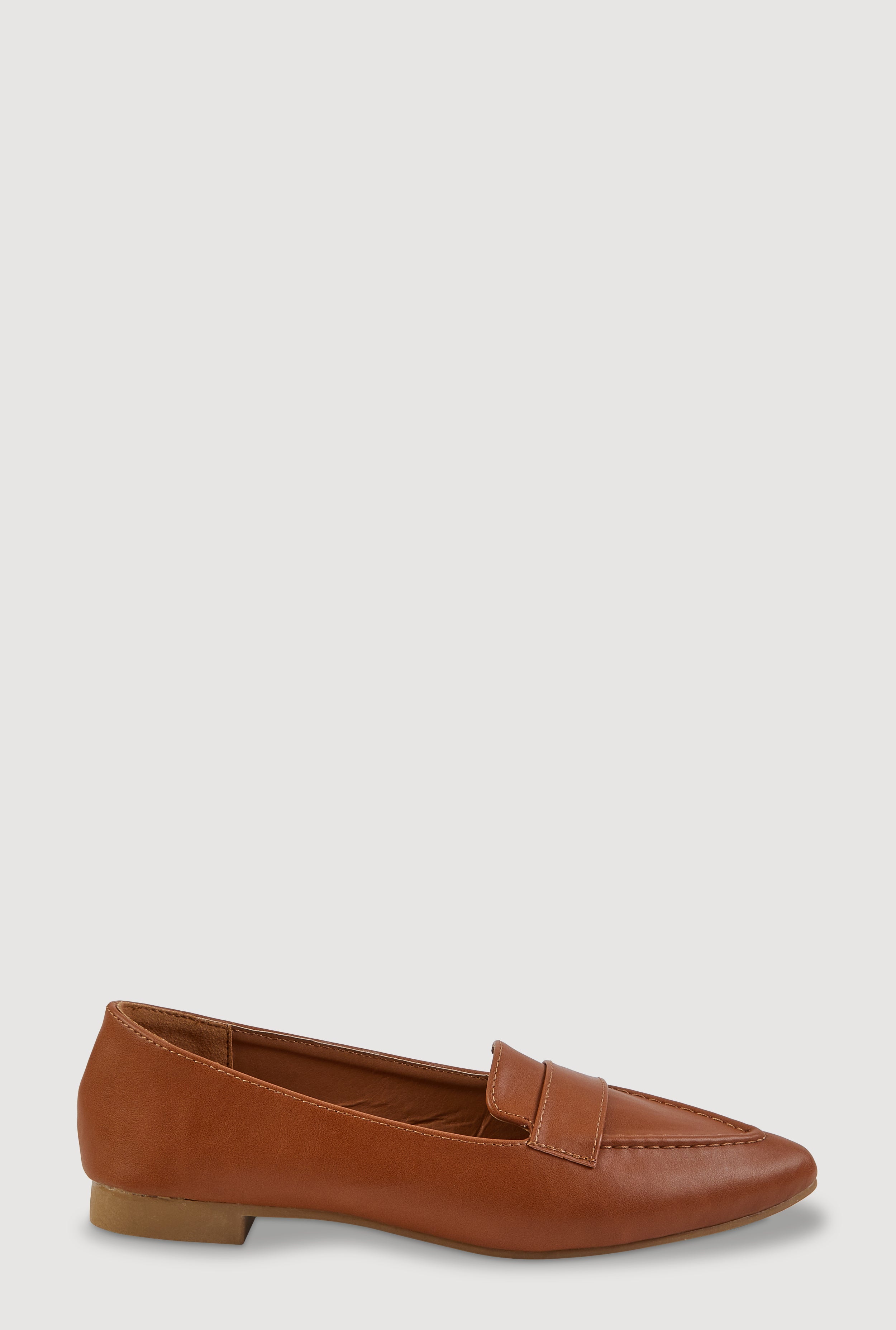 Faux Leather Pointed Toe Loafers