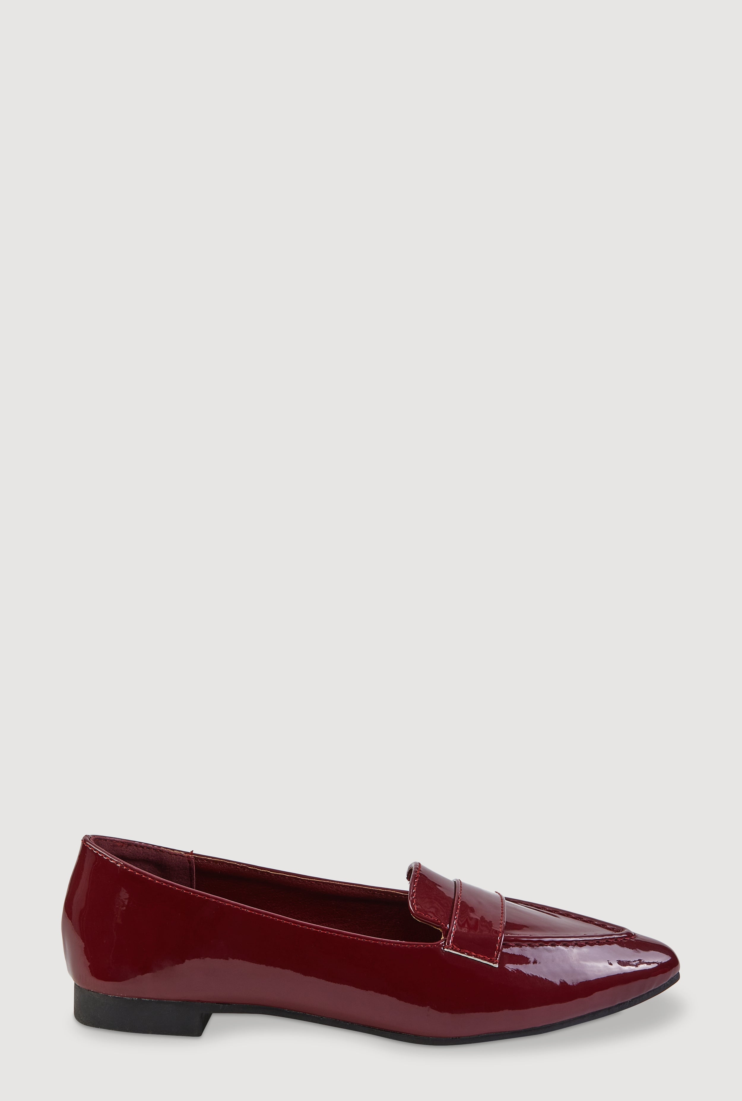 Faux Leather Pointed Toe Loafers