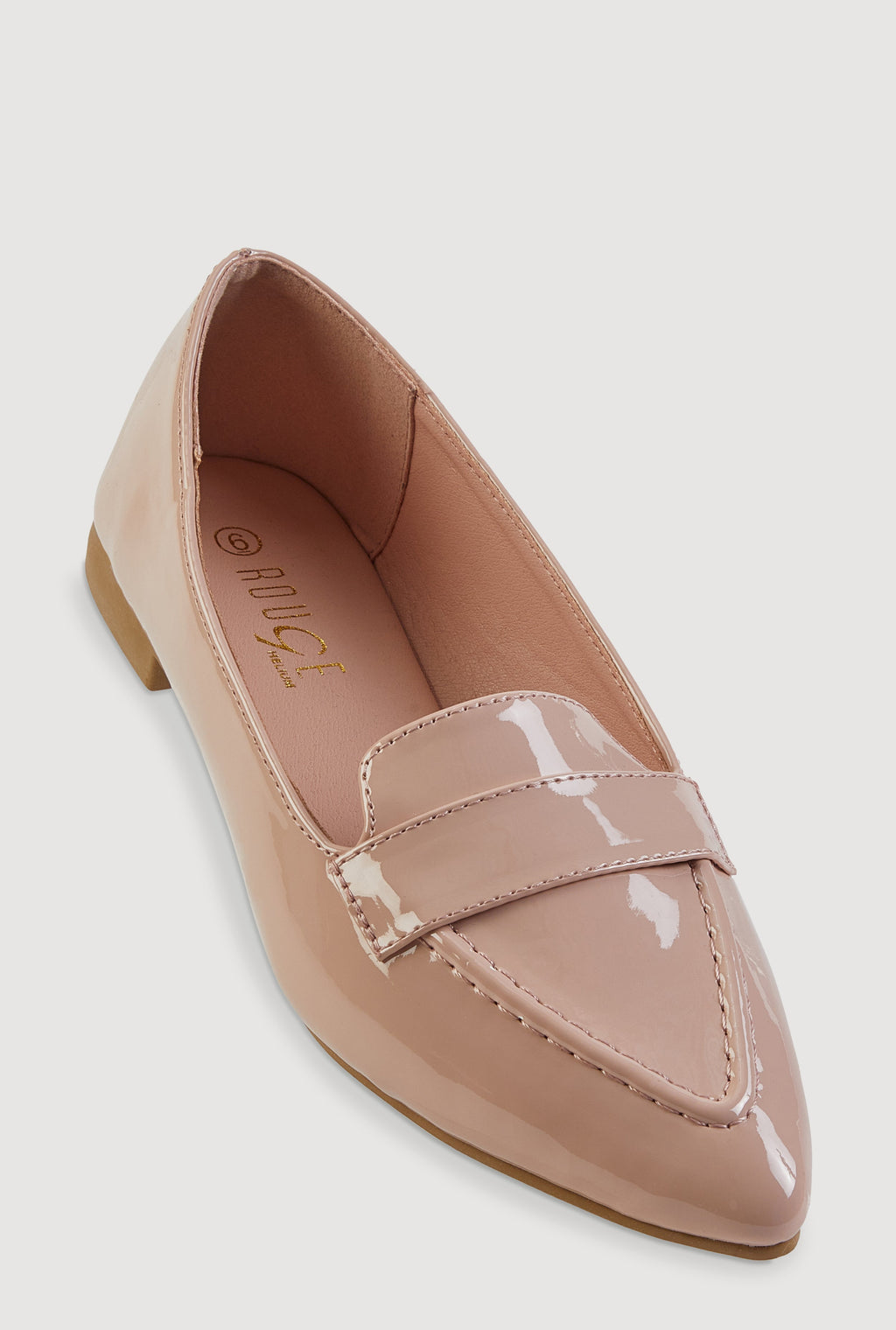 Faux Leather Pointed Toe Loafers