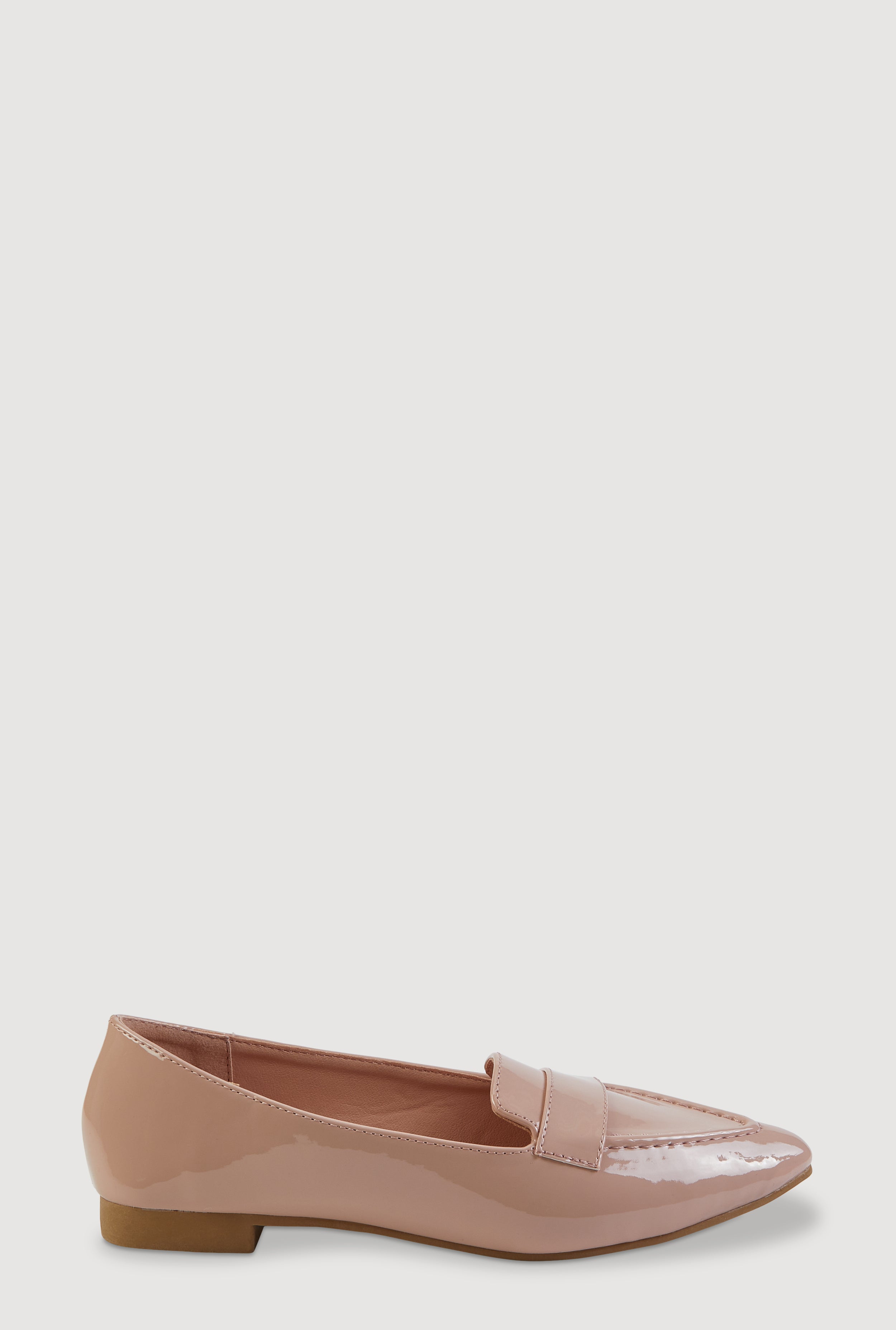 Faux Leather Pointed Toe Loafers
