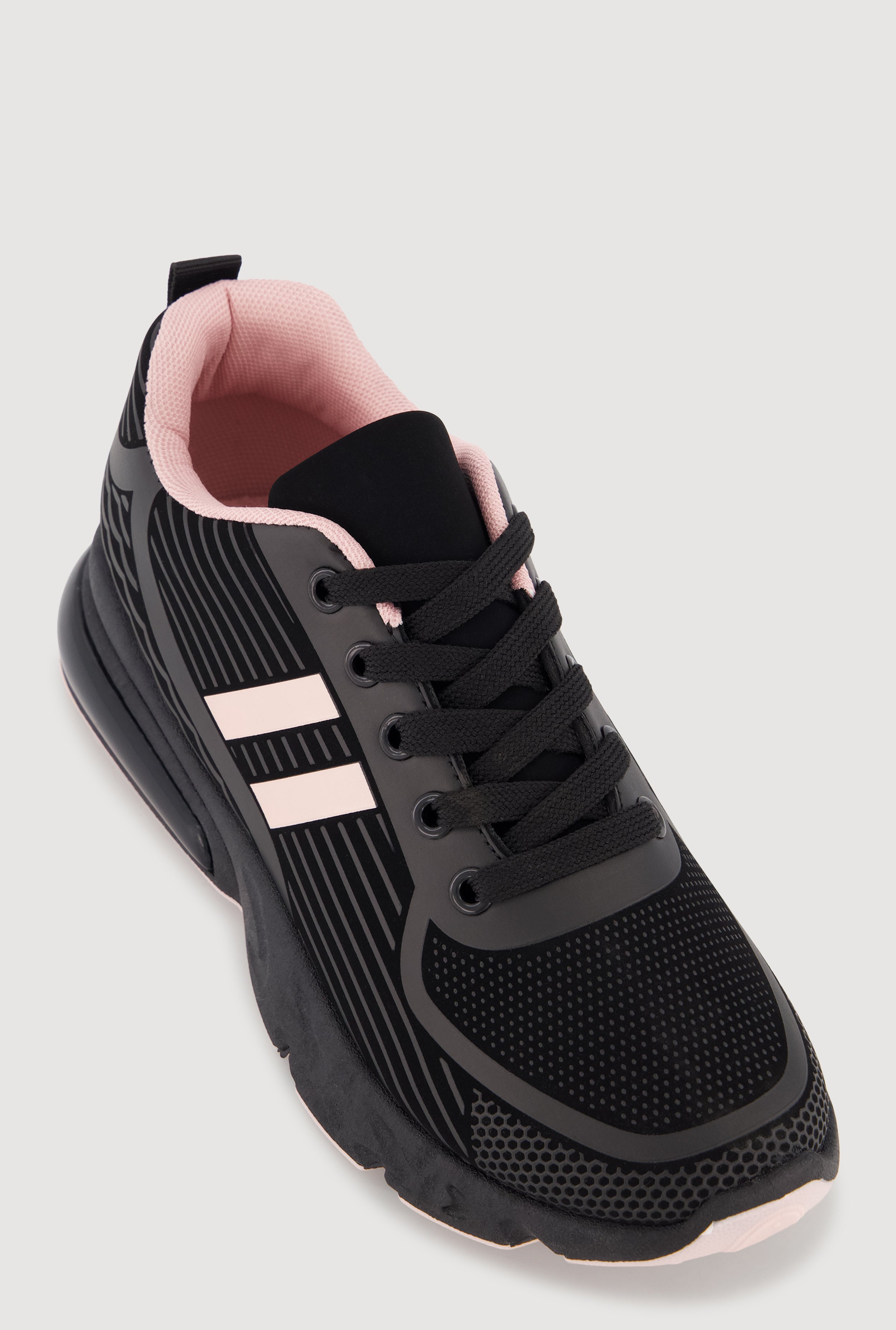 Stripe Detail Lace Up Athletic Sneakers