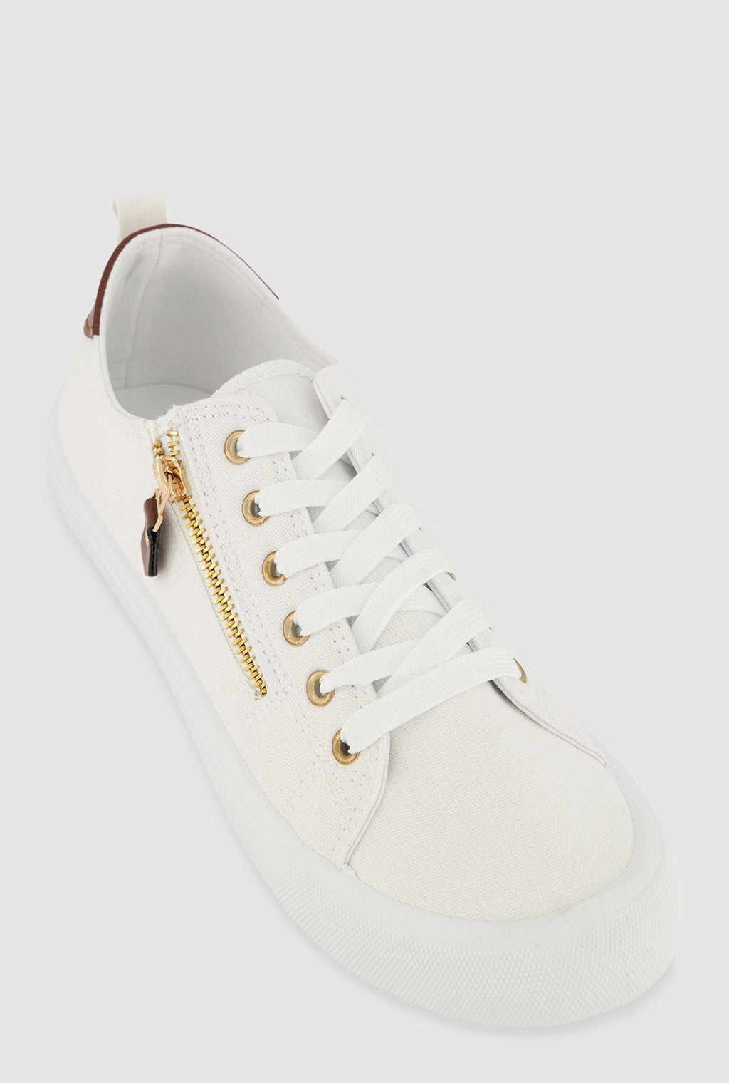 Zipper Detail Lace Up Sneakers