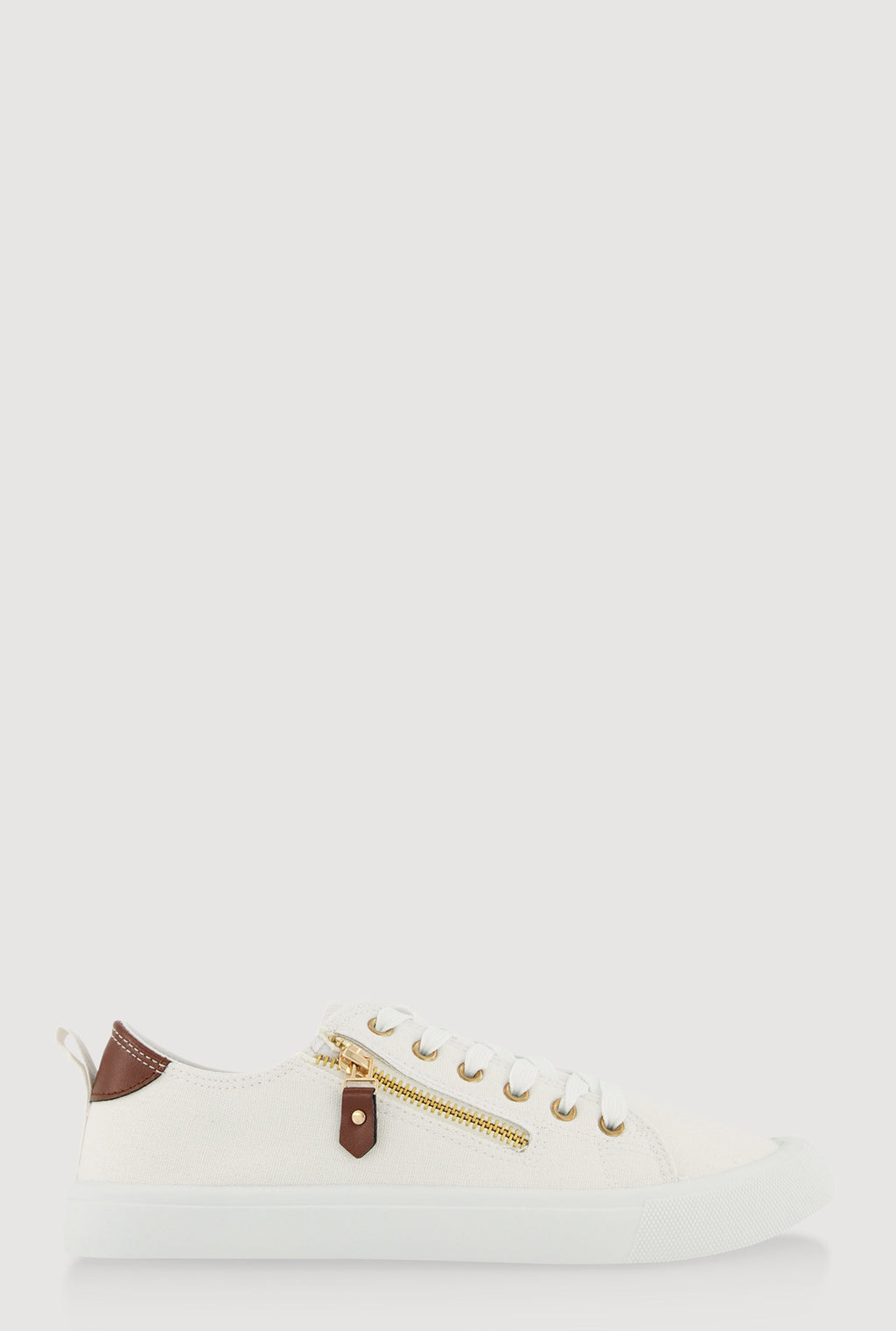 Zipper Detail Lace Up Sneakers