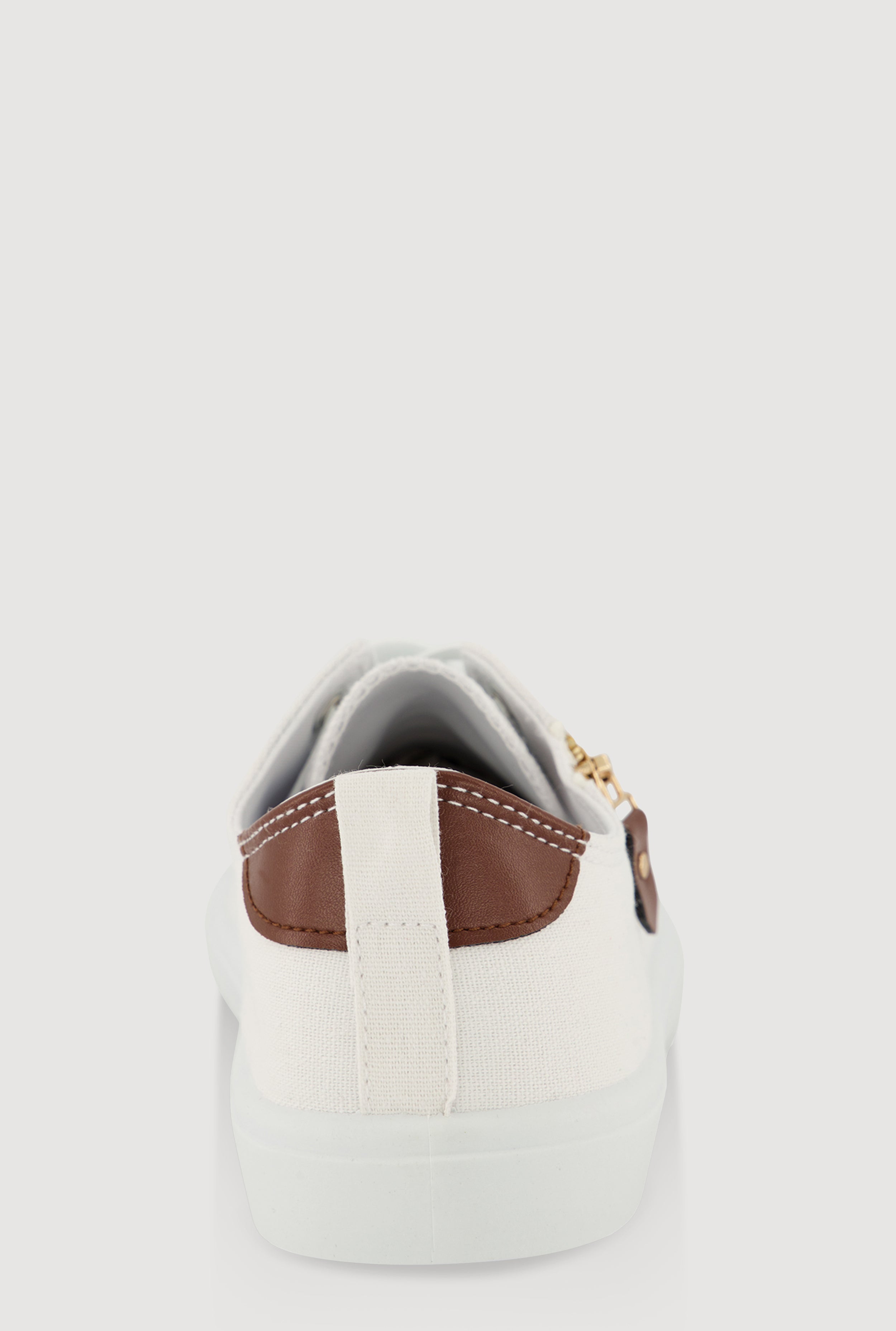 Zipper Detail Lace Up Sneakers