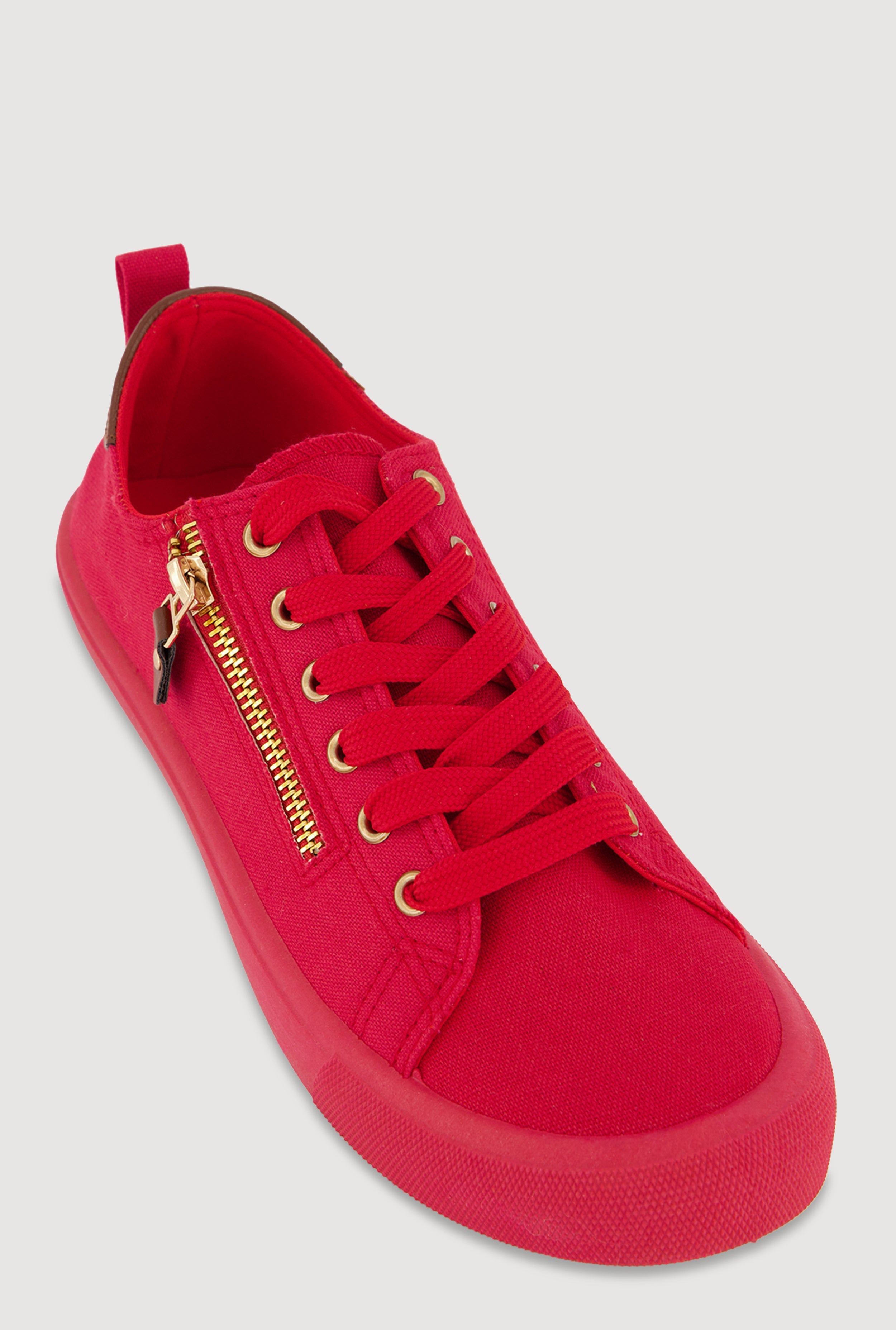 Zipper Detail Lace Up Sneakers