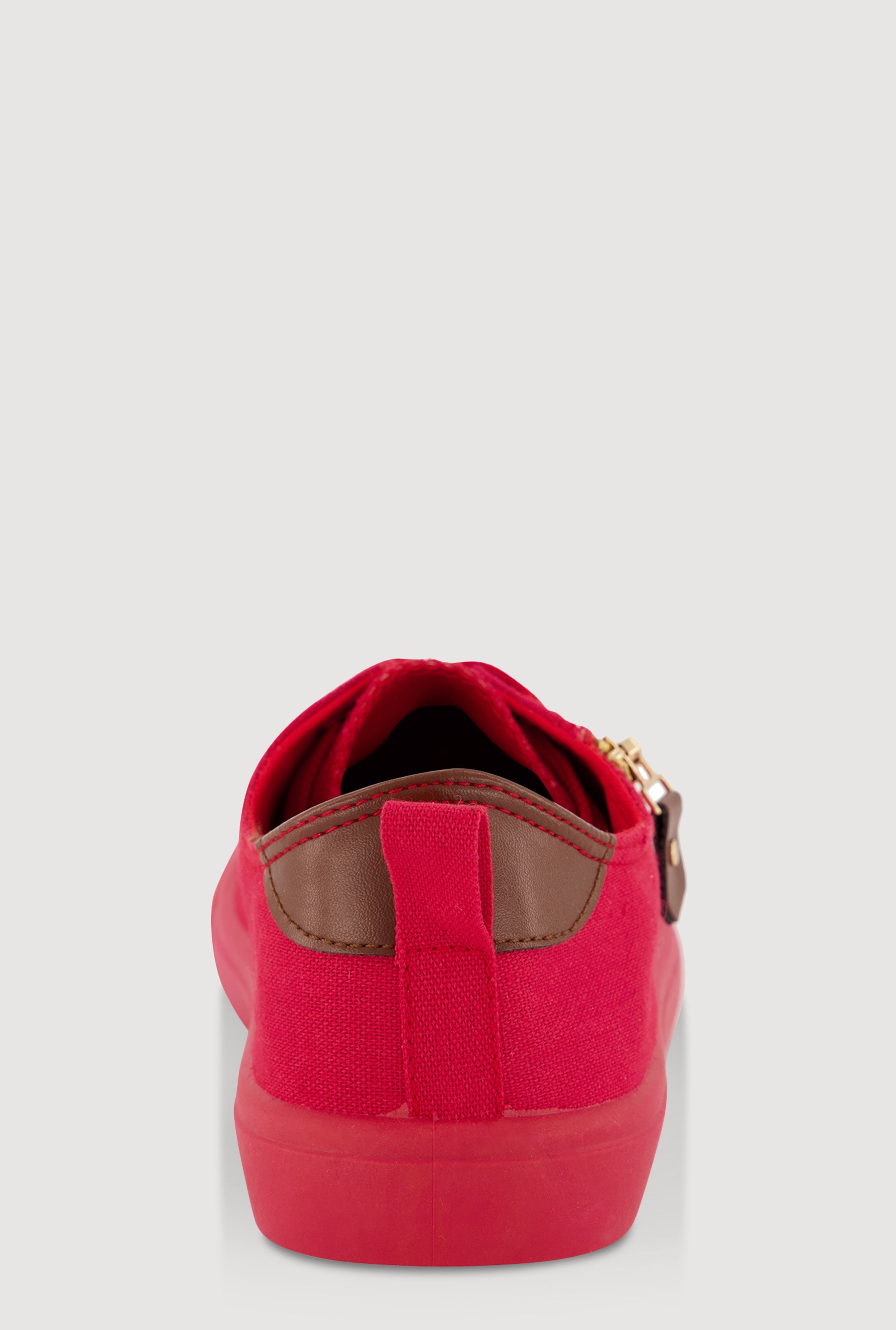 Zipper Detail Lace Up Sneakers