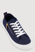Zipper Detail Lace Up Sneakers