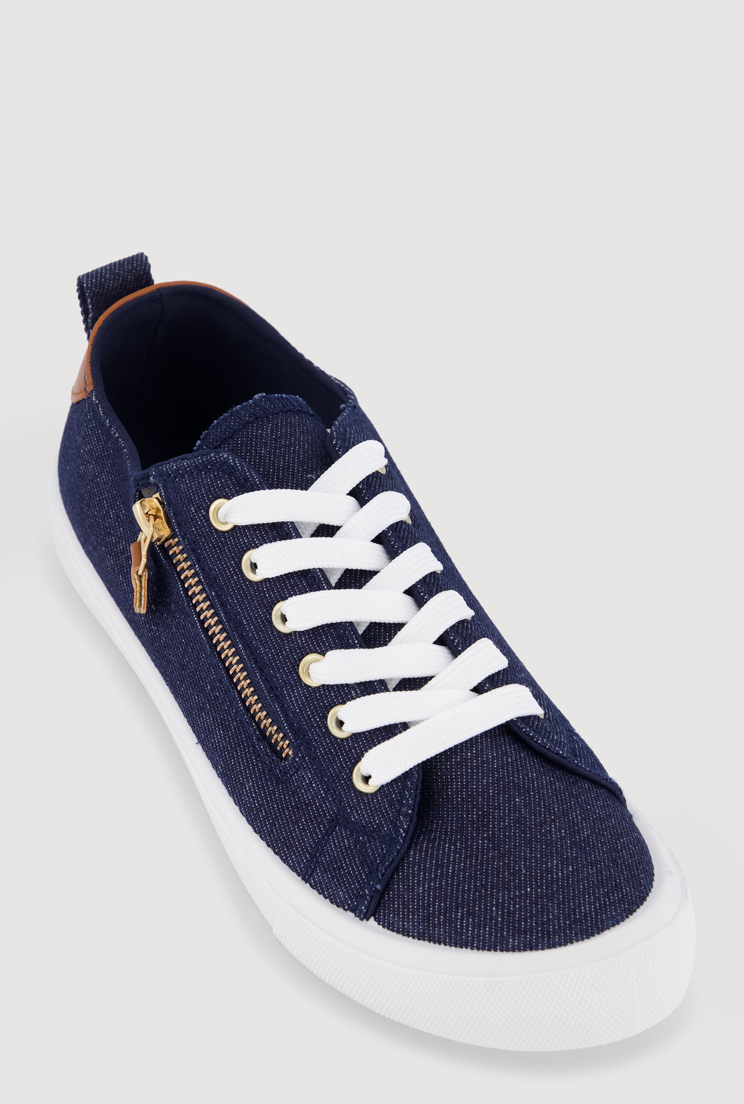 Zipper Detail Lace Up Sneakers
