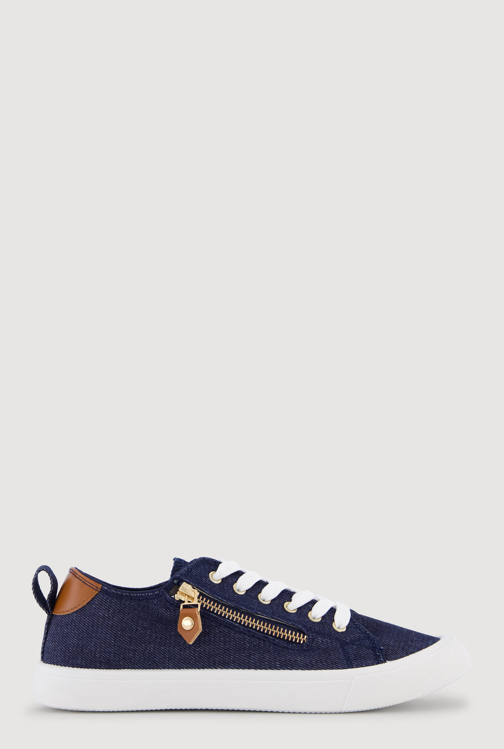 Zipper Detail Lace Up Sneakers