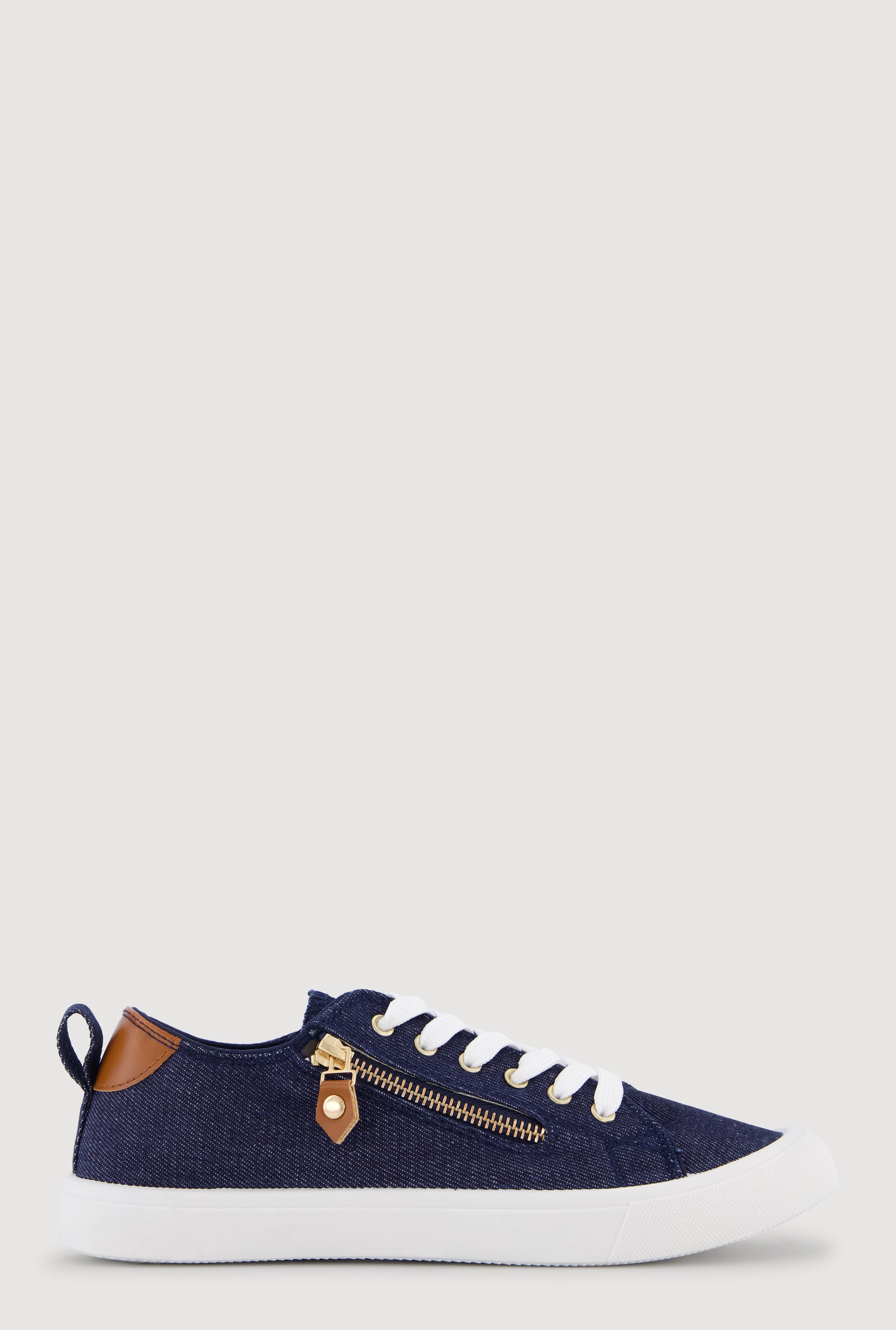 Zipper Detail Lace Up Sneakers