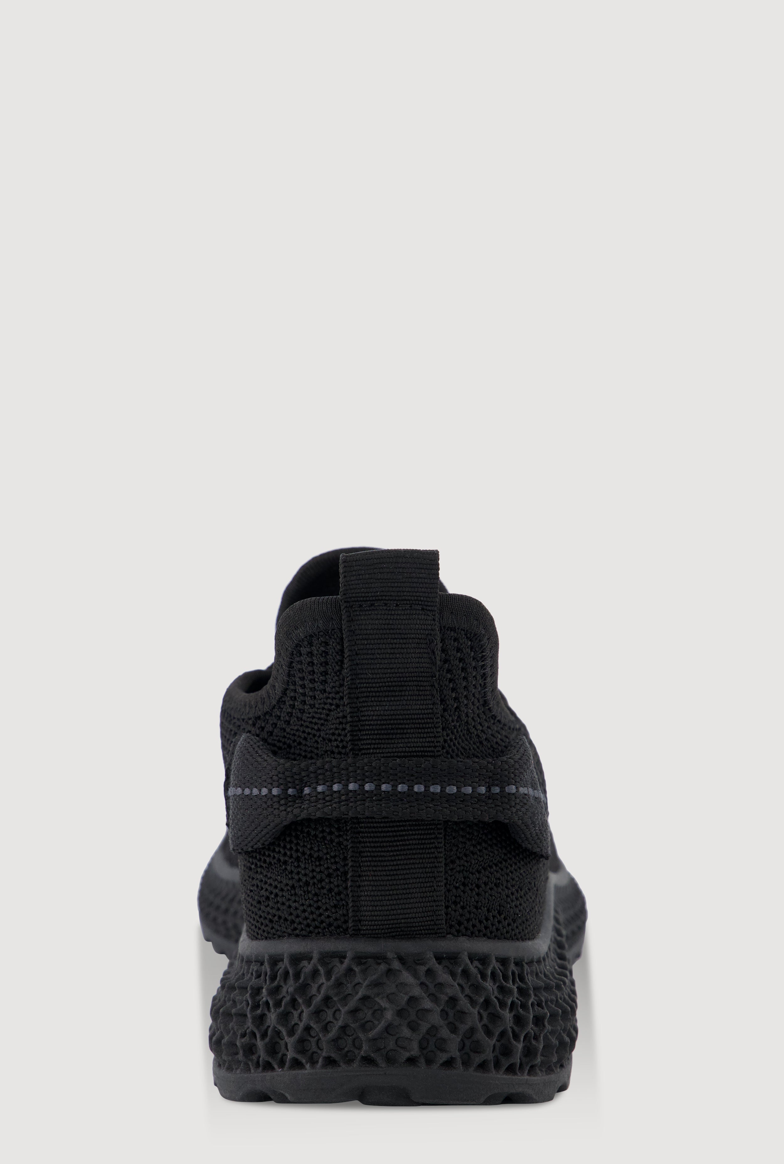 Solid Textured Knit Lace Up Low Top Sneakers
