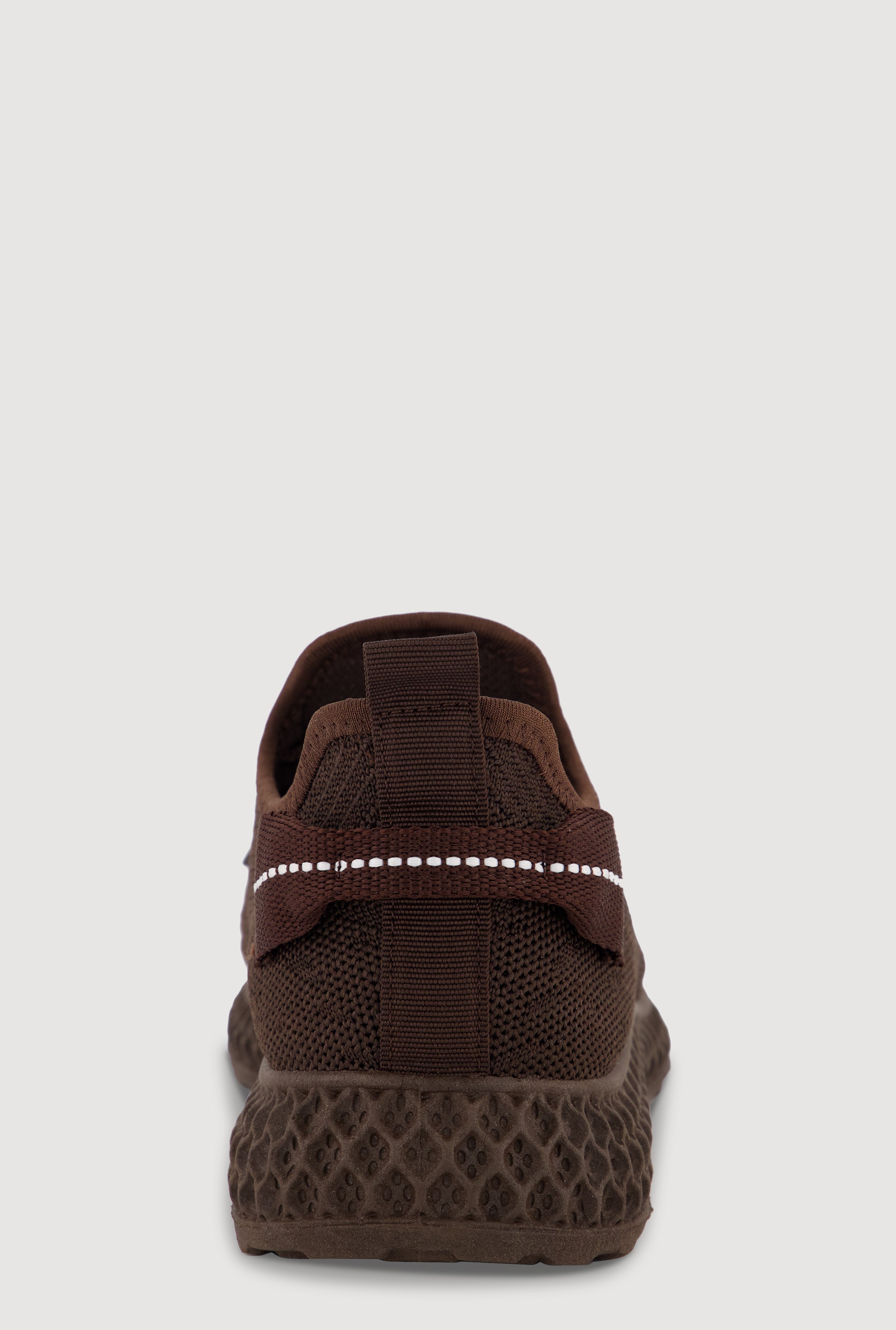 Solid Textured Knit Lace Up Low Top Sneakers