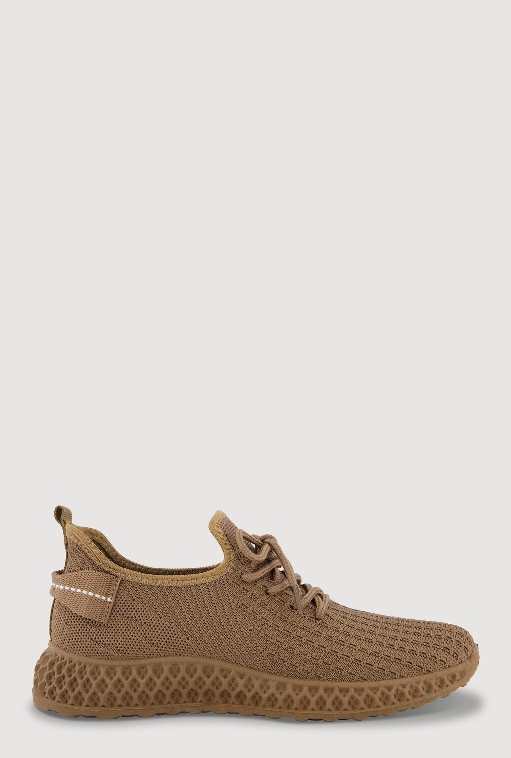 Solid Textured Knit Lace Up Low Top Sneakers