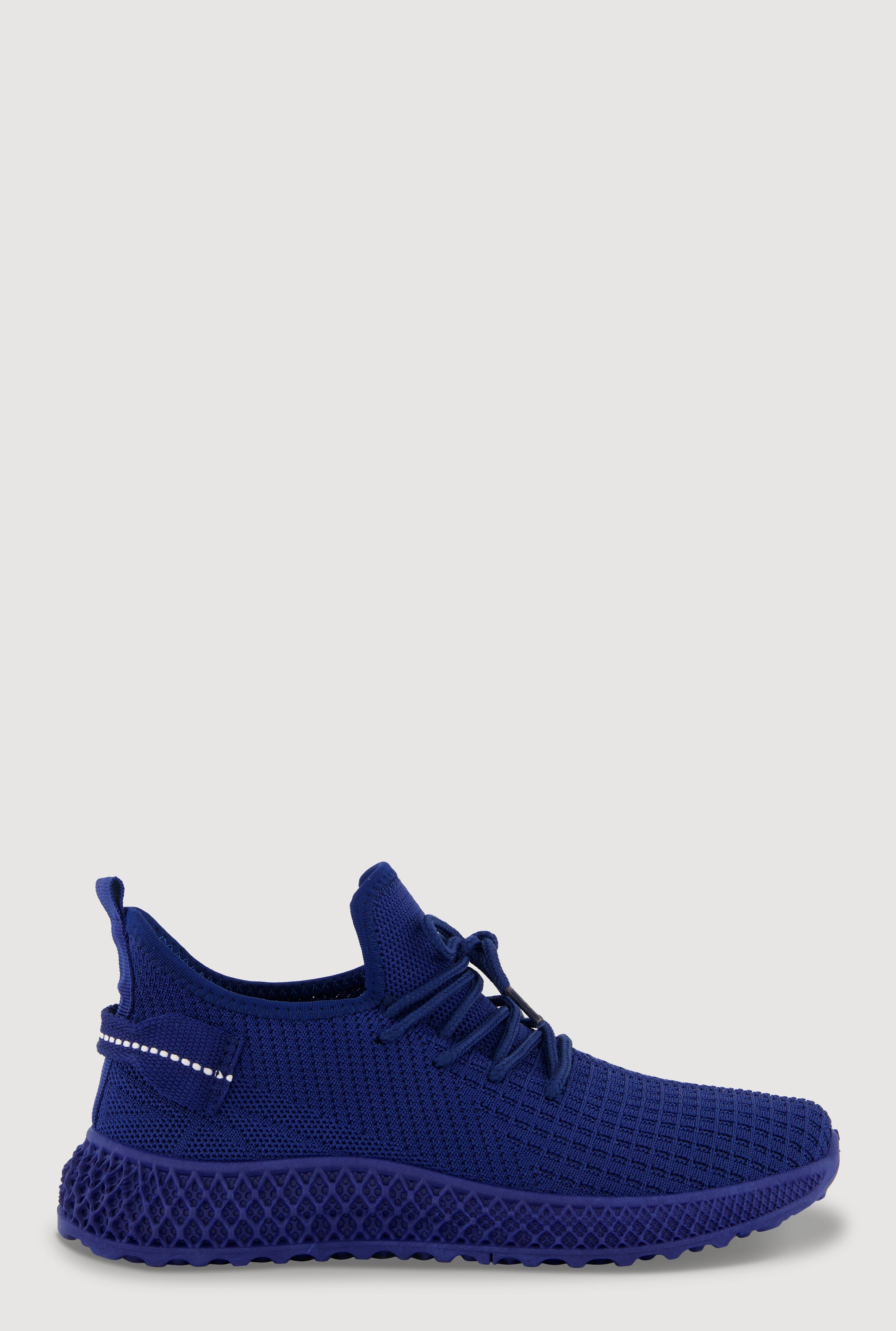 Solid Textured Knit Lace Up Low Top Sneakers