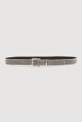 Striped Rhinestone Studded Belt