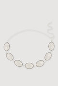 Plus Size Rhinestone Oval Link Chain Belt