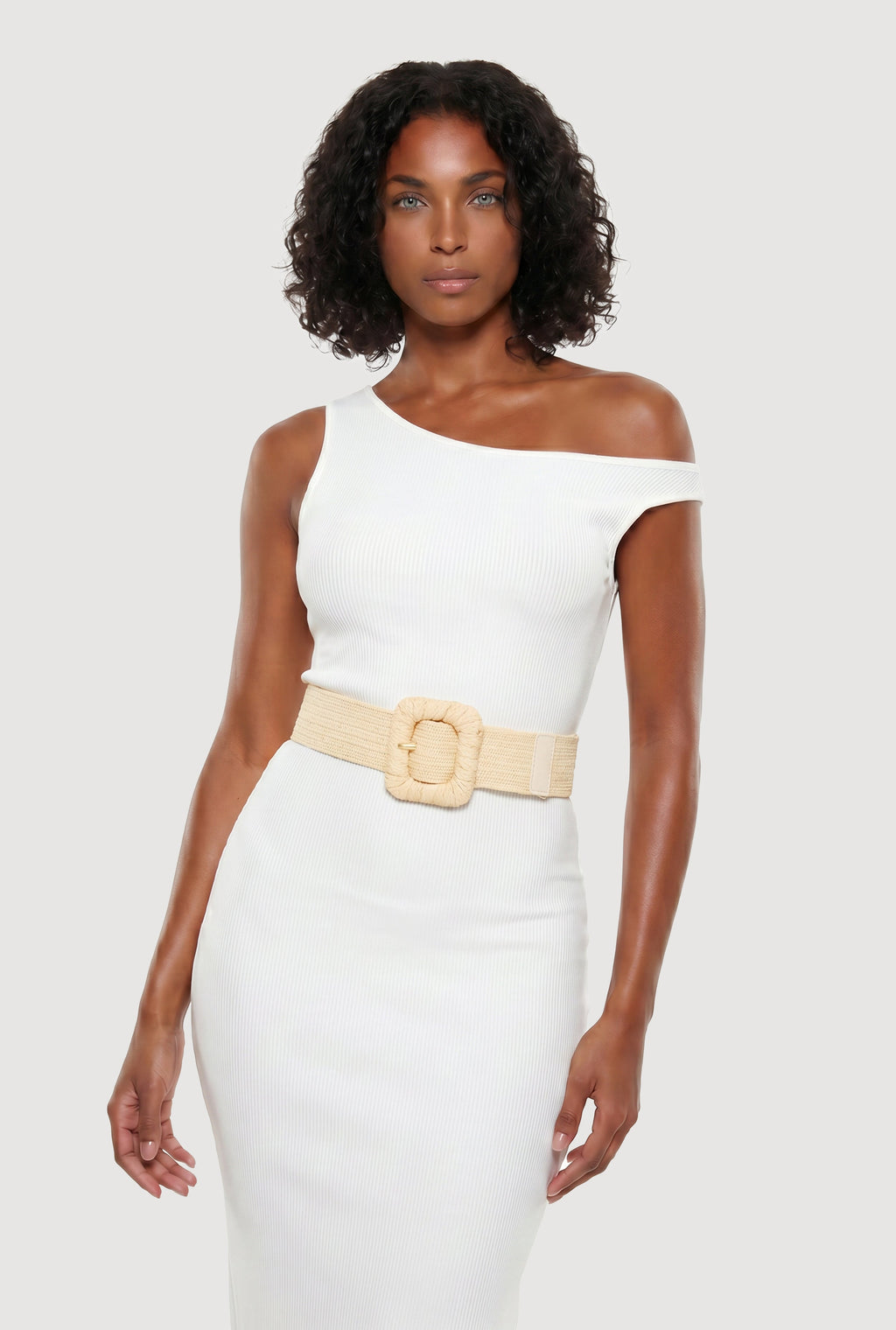 Square Buckle Stretch Waist Belt