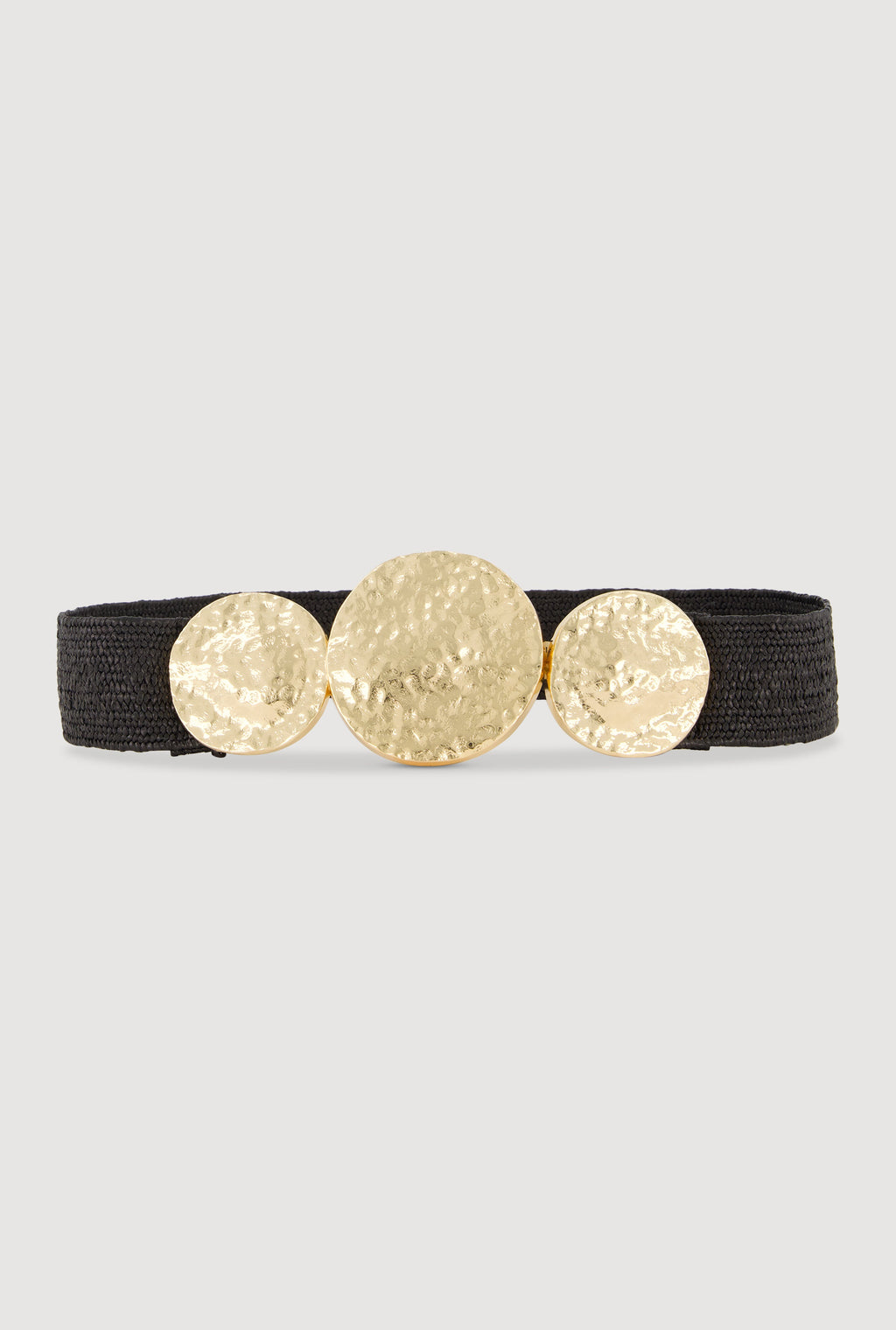 Hammered Metallic Medallion Stretch Waist Belt